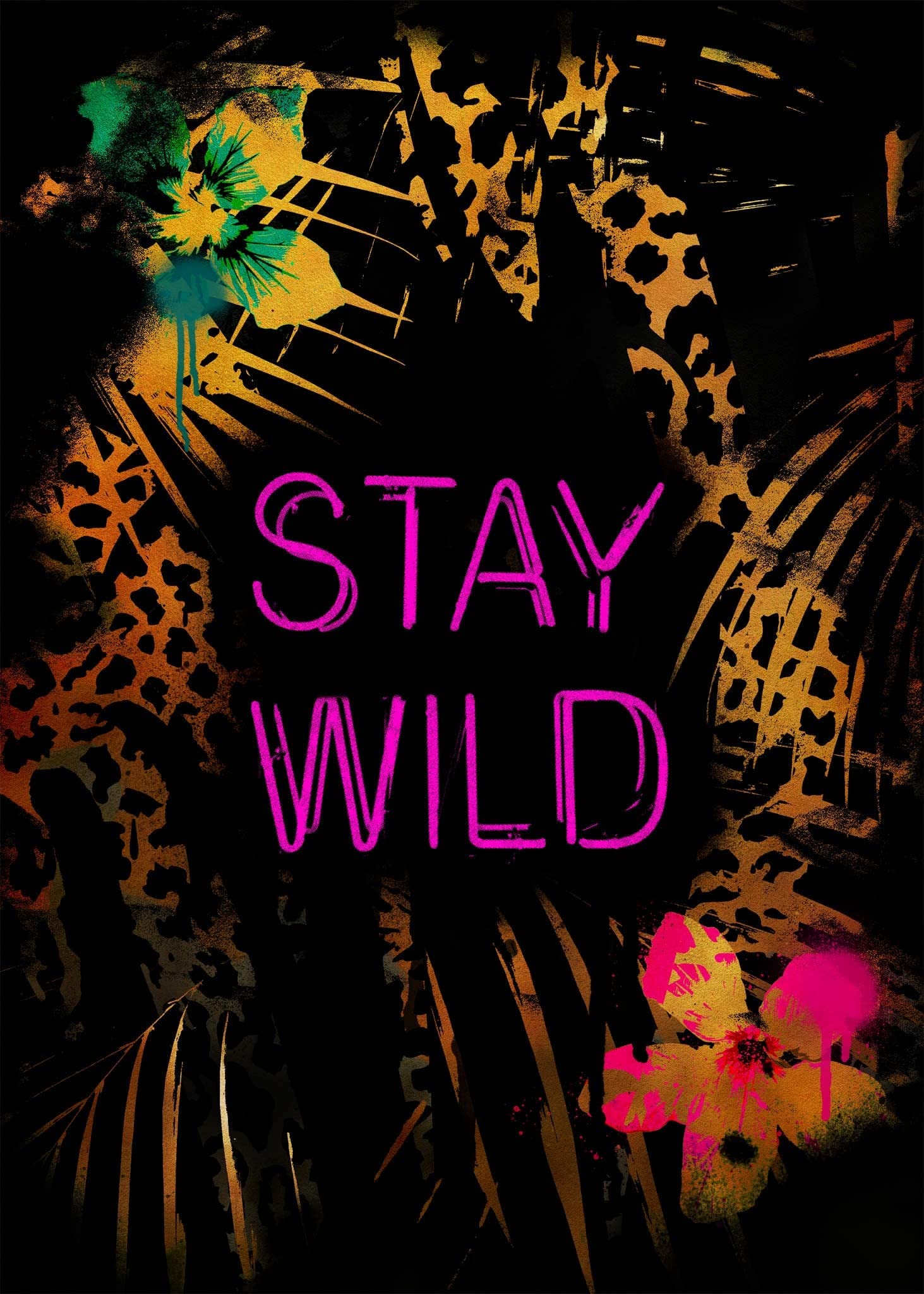 500-Piece Wooden Puzzle - Stay Wild Tropical Neon Animal Puzzle for Adults & Families | Educational Art Gift for Teens & Kids | Perfect for Family Game Nights & Home Decor