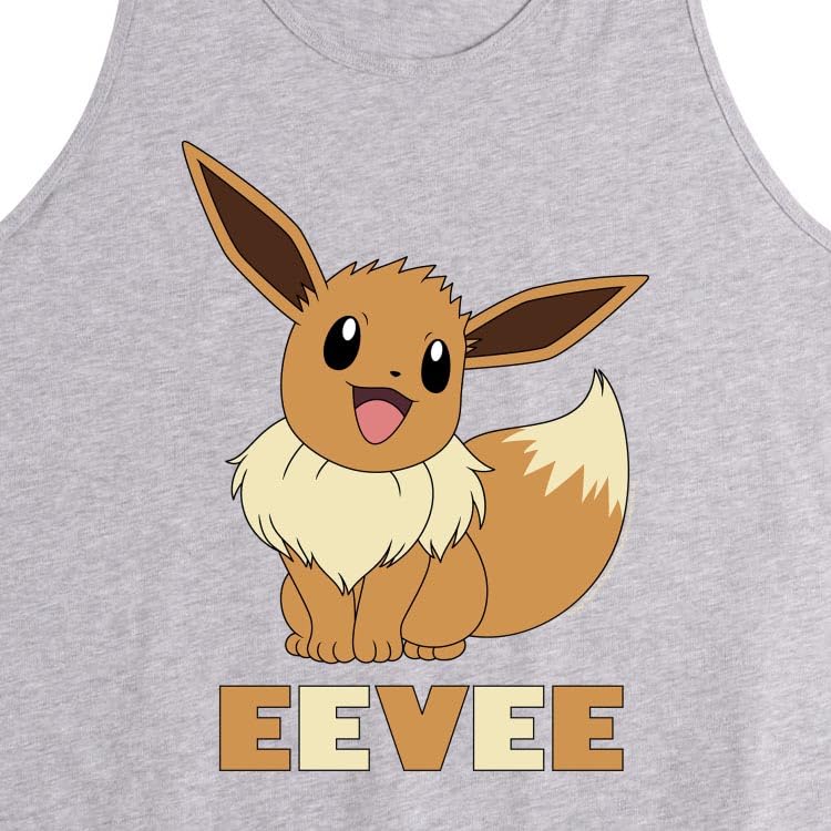 HYBRID APPAREL Men's Pokémon Eevee Jersey Tank Top - Lightweight Breathable Gym & Casual Wear for Fans