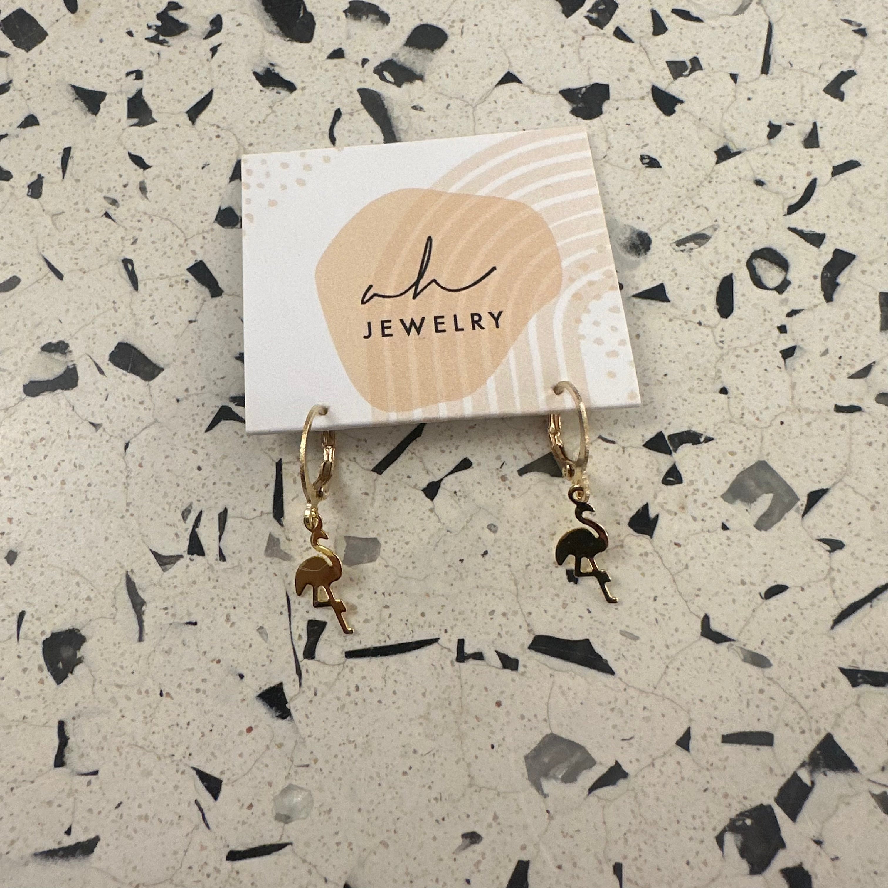 Flamingo Earrings for Women - Trendy Dangle Drop Earrings | AH Designs - Perfect for Summer, Beach, and Tropical Party Outfits