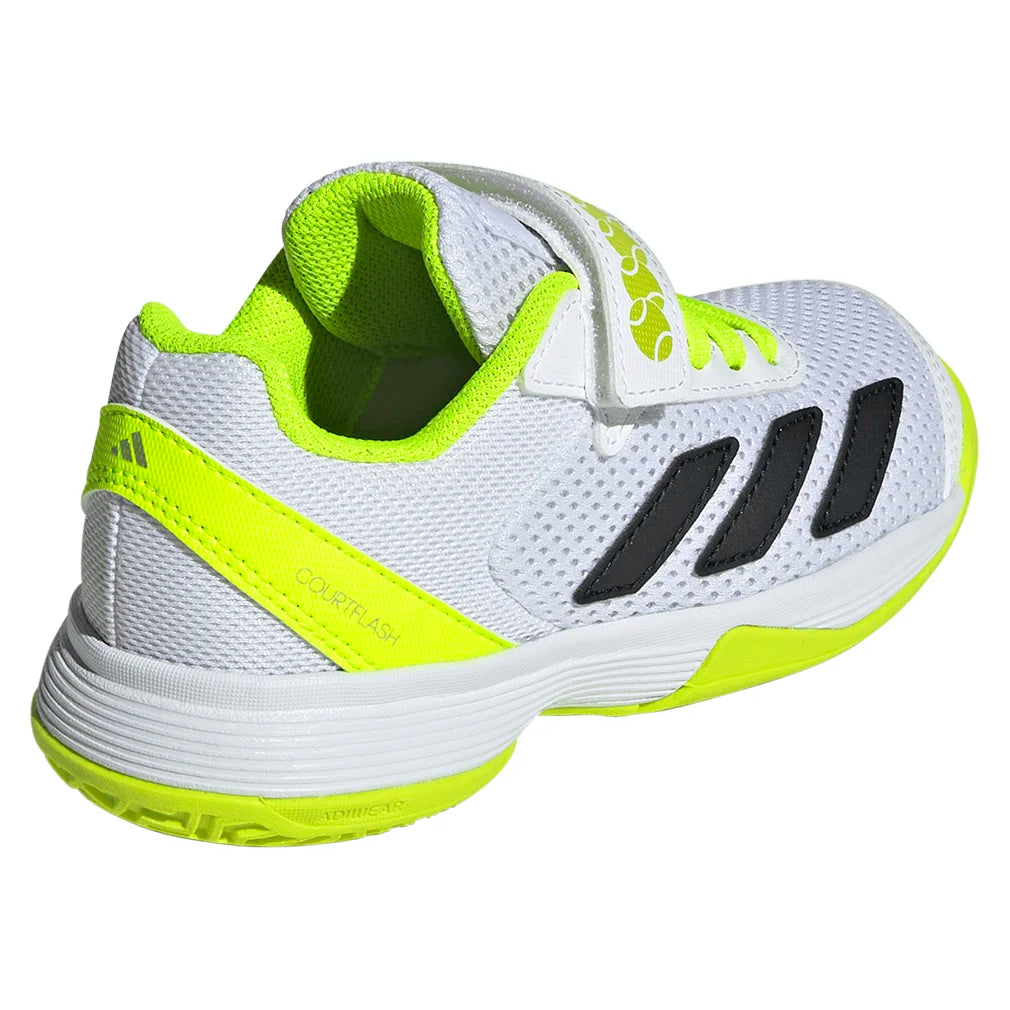 Junior's Courtflash Comfort Closure Tennis Shoes - White & Lucid Lemon - Perfect for Casual Wear, Tennis Matches & Gym Workouts