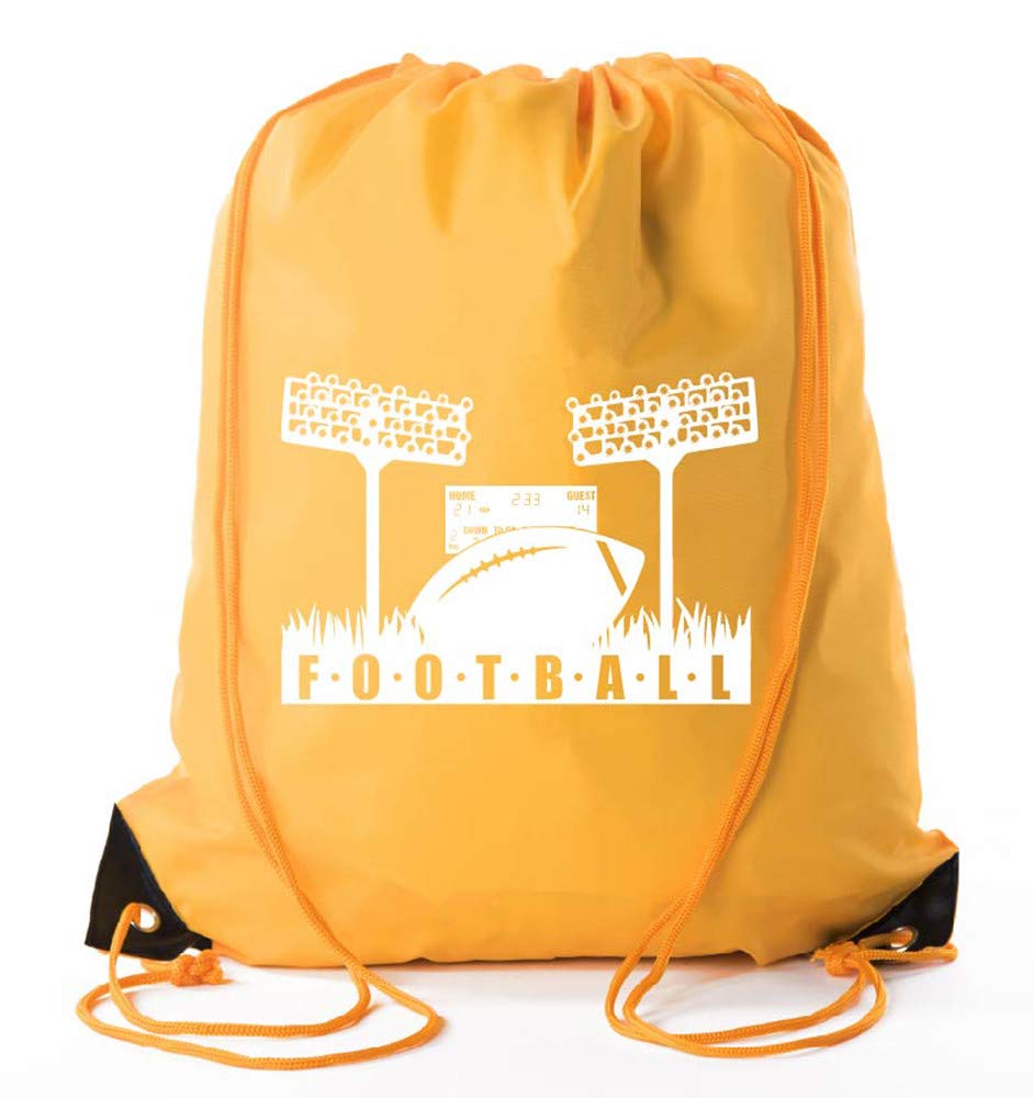 Mato & Hash Football Party Bags - 6 Pack Drawstring Cinch Backpacks for Team Sports, Birthday Parties & Tailgating Events (Athletic Gold) - Perfect for Game Day Favors, Team Gifts & School Events