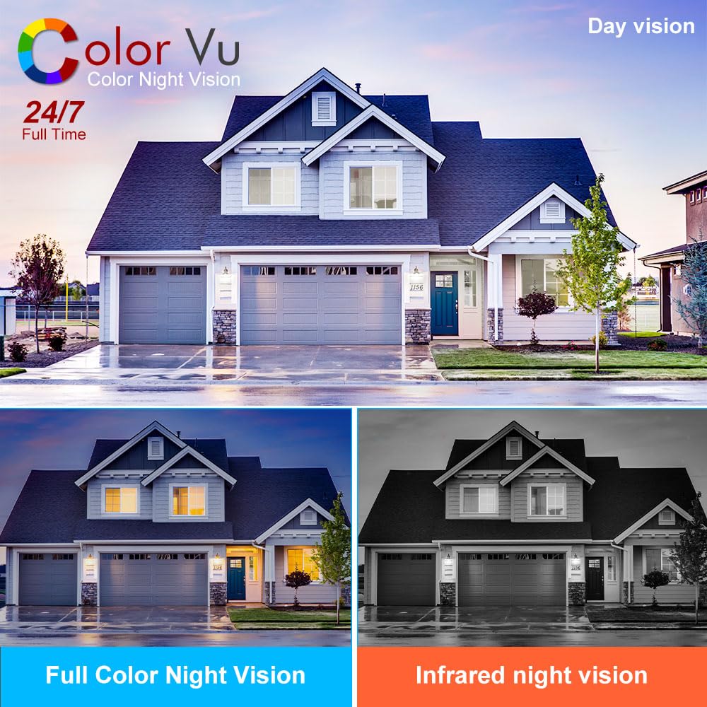 Hikvision 8MP 4K PoE IP Security Camera Outdoor - AI Human/Vehicle Detection, F1.0 Aperture Color Night Vision, Built-in Mic, 2.8mm Lens, IP67 (PG2387C) - Ideal for Home Security, Business Surveillance & 24/7 Property Monitoring