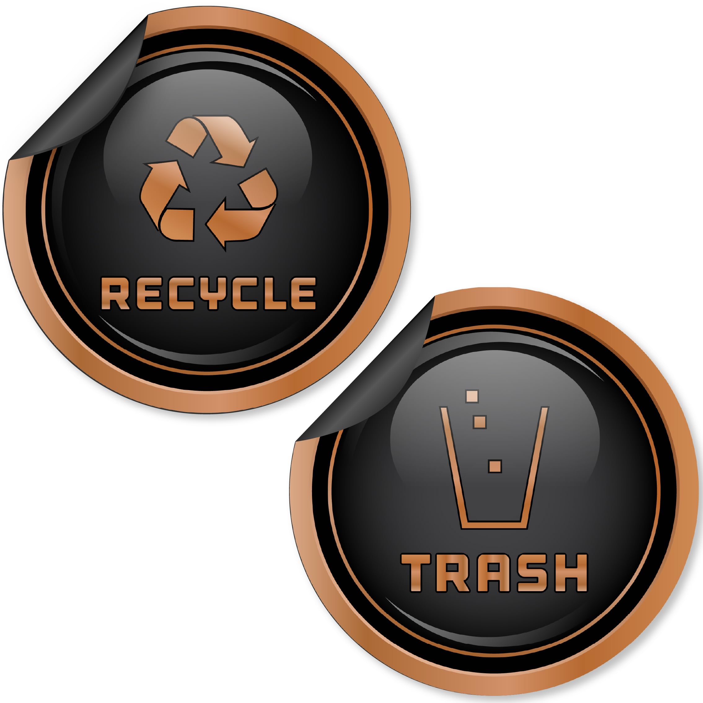 Dual Trash & Recycle Magnets for Kitchen Cans & Recycling Bins - 2 Pack 5.5