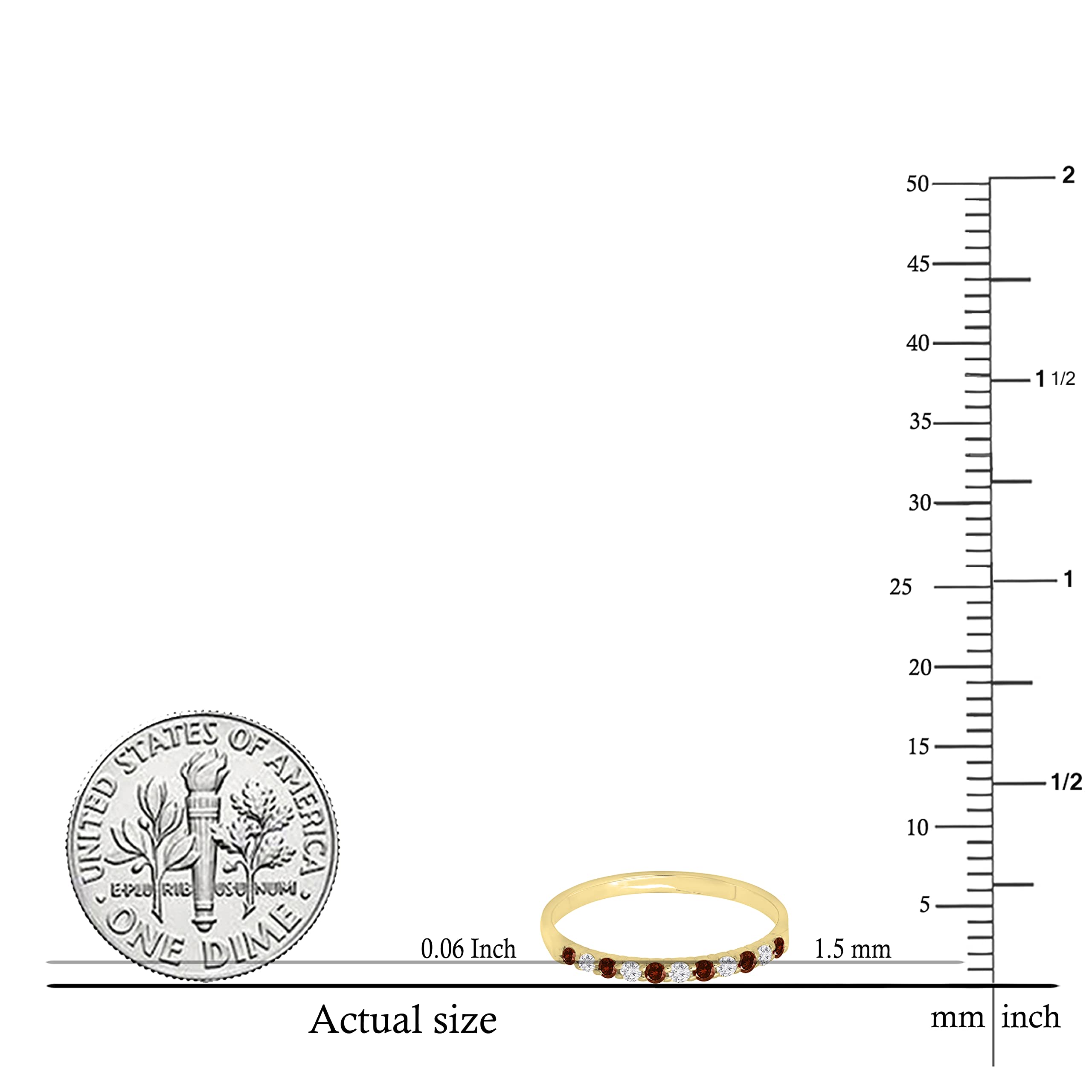 Stunning Dazzlingrock Collection Round Garnet & White Diamond Stackable Wedding Band for Women - 14K Solid Gold Ring - Perfect for Engagement, Anniversary & Everyday Elegant Jewelry