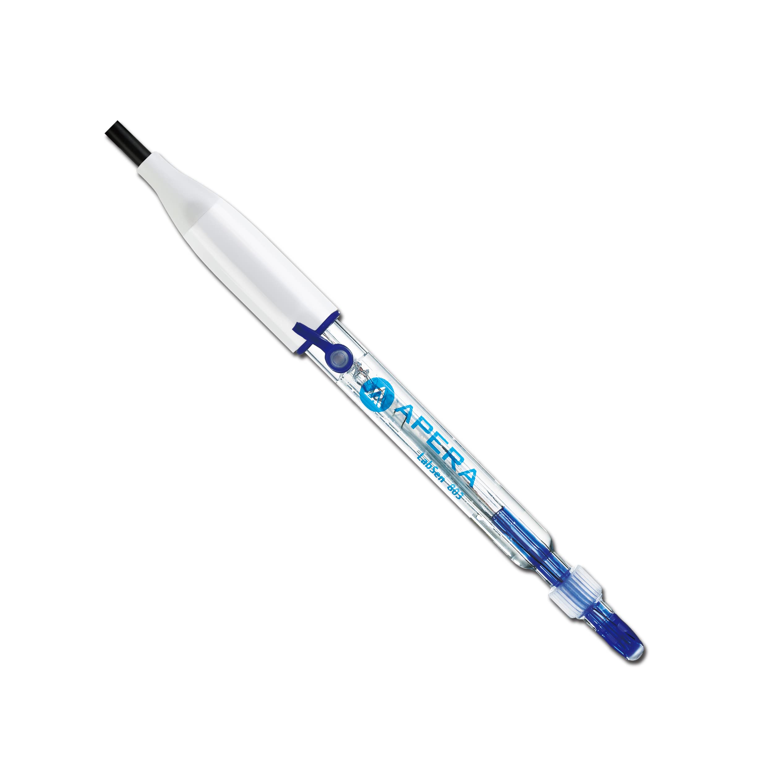 Apera Instruments LabSen 803 Refillable Glass-Body pH Electrode for Purified Water & Low Ion Solutions - Built-in Temperature Sensor, BNC/RCA Connector | Ideal for Lab Testing, Water Purification & Aquarium Monitoring