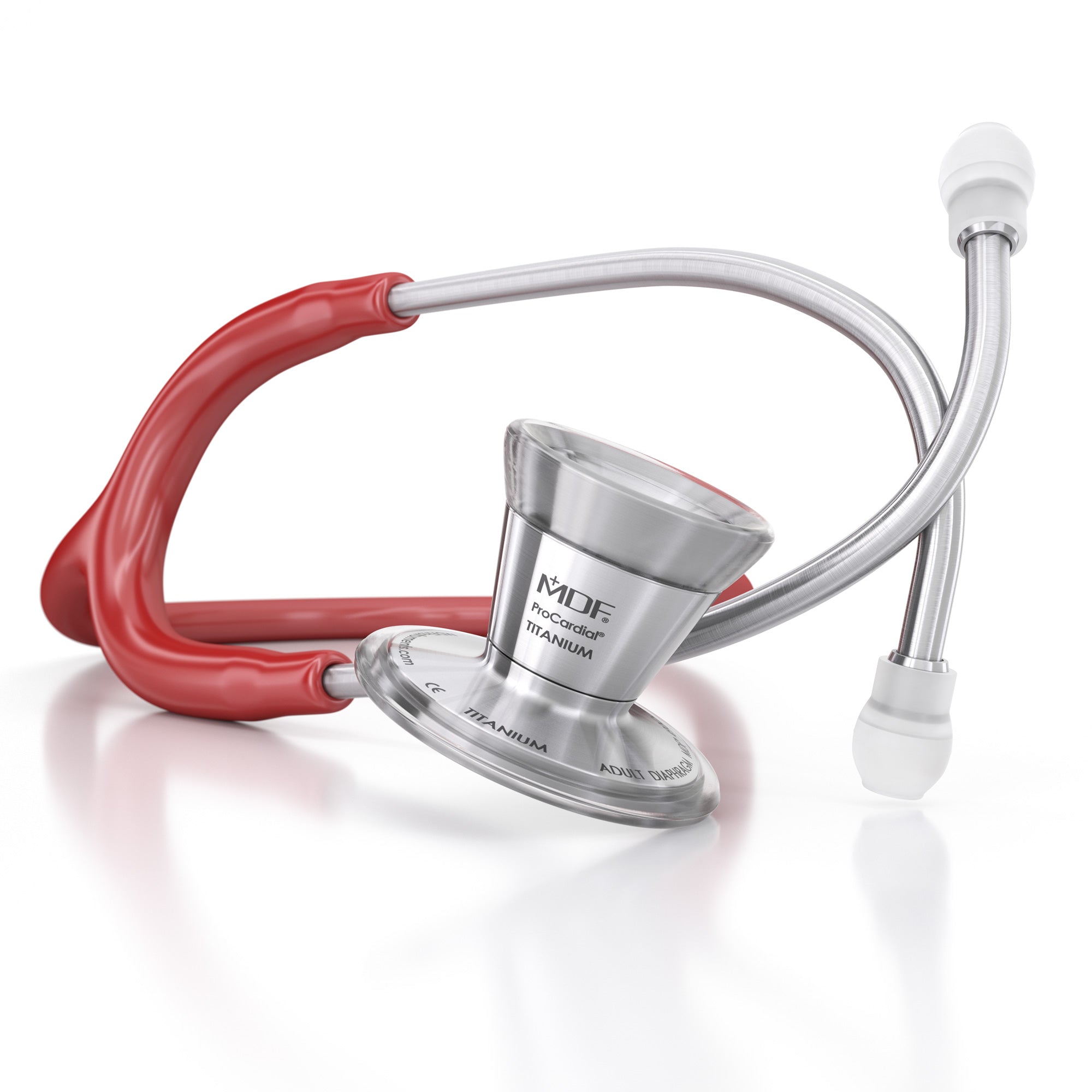 ProCardial® Titanium Cardiology Stethoscope - Burgundy Red | Premium Medical Stethoscope for Doctors, Nurses & Healthcare Professionals | Ideal for Cardiac Exams, Patient Monitoring & Clinical Use