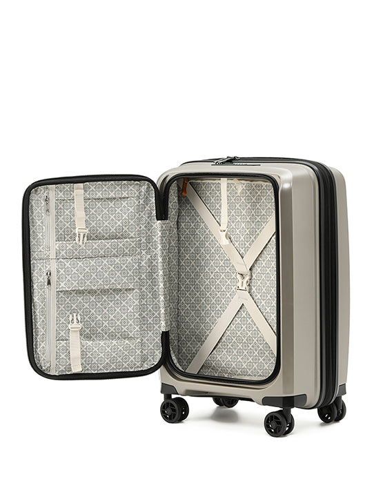 Tosca TCA100 20A 20-Inch Small Space Suitcase with Spinner Wheels and Champagne Finish - Perfect for Carry-On Travel & Compact Storage