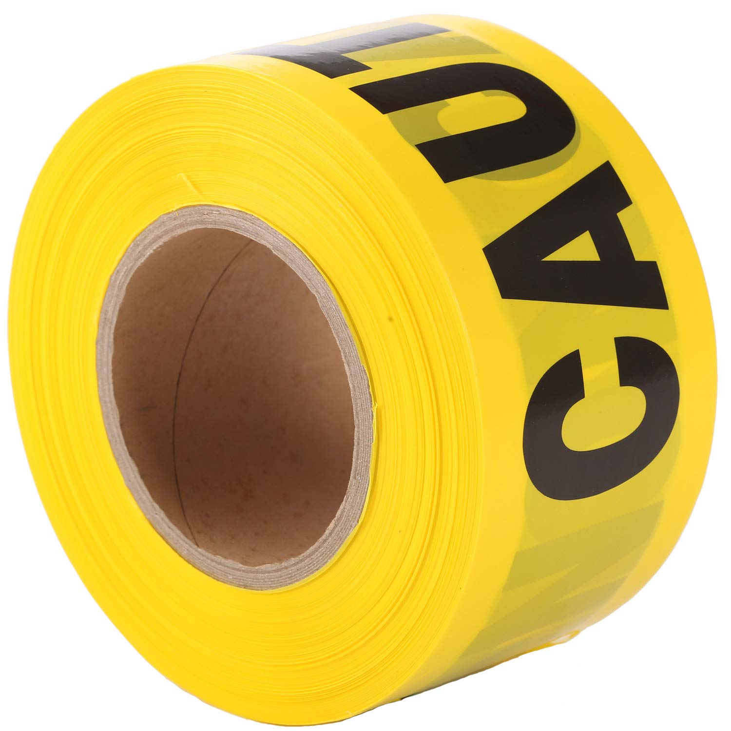 3 Inch x 1000 Feet Yellow Caution Warning Tape - Non-Adhesive Barricade Tape for Police, Crime Scenes & Construction Safety | Heavy Duty Hazard Tape for Crowd Control, Danger Zones & Work Area Marking