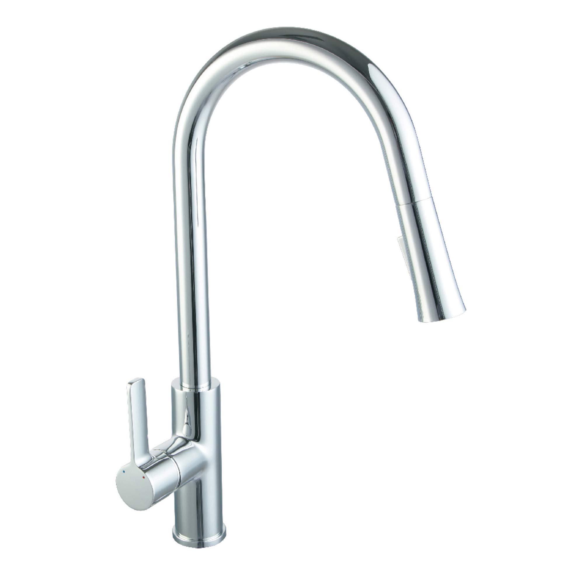 Blossom Chrome Kitchen Faucet - Pull Down Sprayer & 360° Swivel Spout for Modern Homes