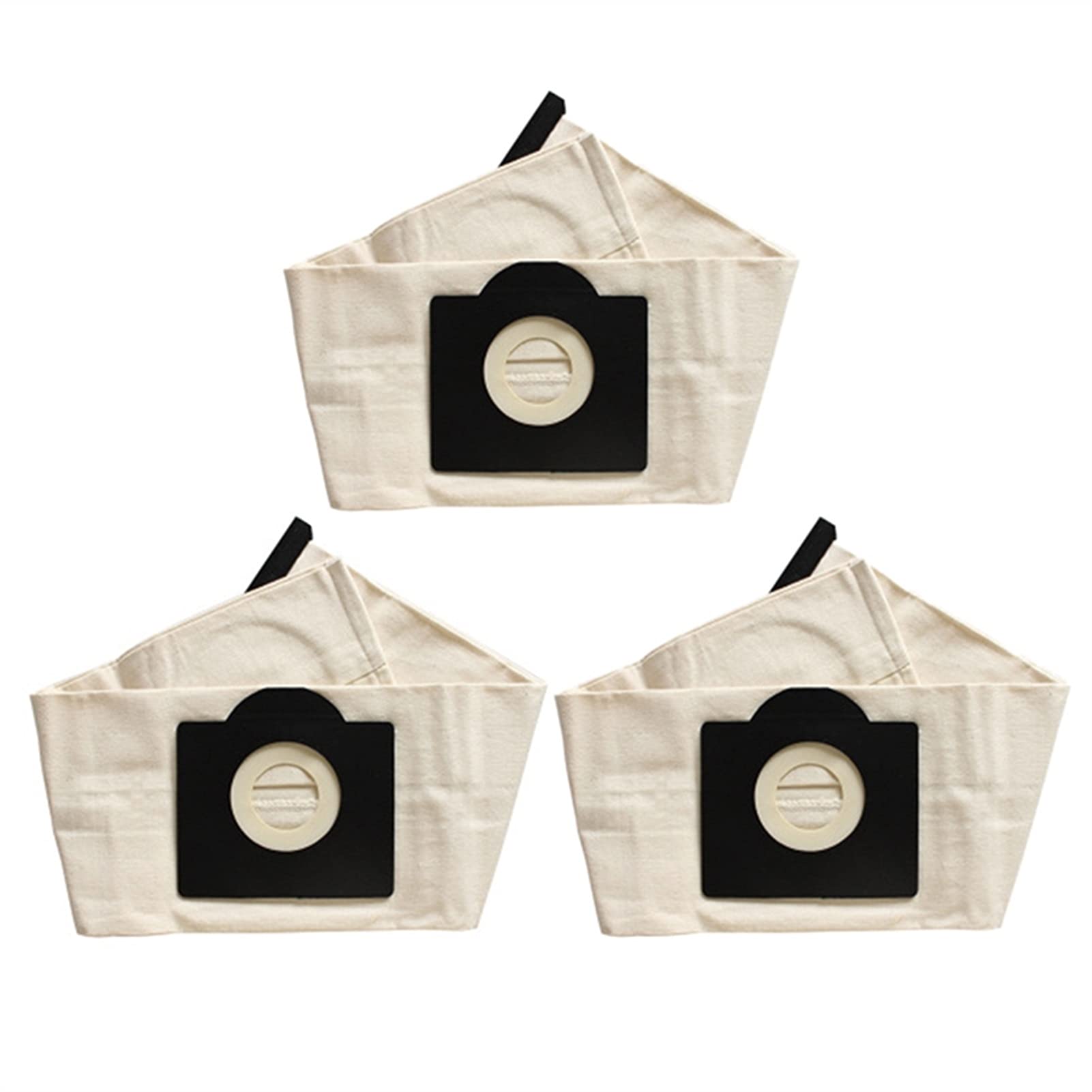 ADUCI 3Pcs Washable Karcher WD3 Dust Bags - Reusable Cloth Vacuum Cleaner Bags for Karcher WD3 Series (Beige/White) - Perfect for Home Cleaning, Workshop Dust Collection & Car Detailing