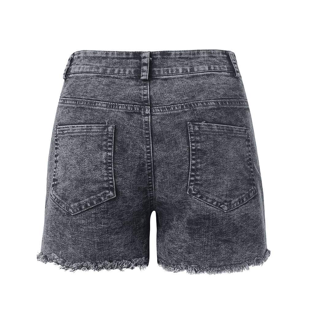 Women's Low Rise Ripped Denim Shorts - Sexy Cute Stretch Booty Shorts for Summer | Casual Mini Shorts with Low Waist | Perfect for Beach, Music Festivals & Night Out