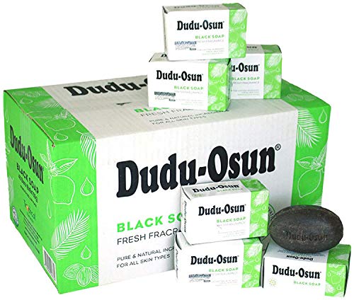 Dudu Osun Black Soap 12 Bar Value Pack - Natural African Black Soap for Face & Body Wash | Deep Cleansing, Moisturizing & Skin Protection | Ideal for African American Skin Care, Acne Treatment & Daily Use | Perfect for Sensitive Skin, Eczema & Dark Spot Reduction