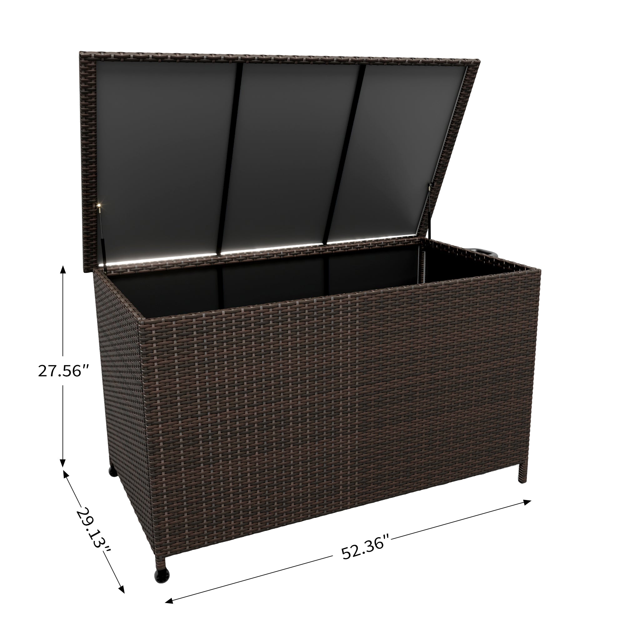 **GARVEE 182 Gallon Large Outdoor Deck Box with Wheels - Waterproof Rattan Storage for Patio Cushions, Pool Toys & Garden Accessories - Flip Lid Design, Easy Assembly, Dark Brown Gradient - Perfect for Backyard, Poolside & Patio Organization**