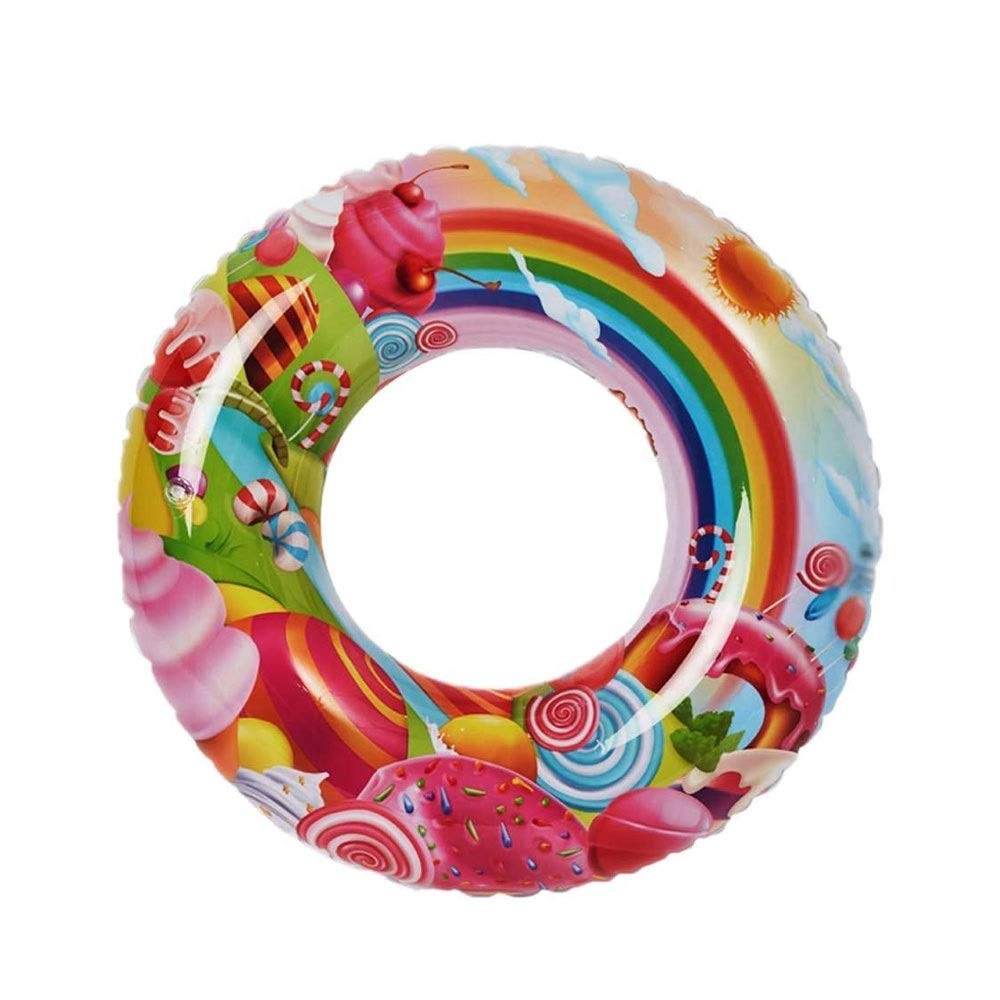 Wan Qin Inflatable Durable Swim Pool Ring for Kids & Adults - Ice Cream Design Safety Float - Swimming, Bathing & Water Play - Perfect for Beach, Pool & Summer Fun