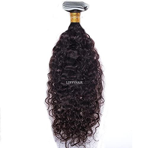 40 Pieces Brazilian Human Hair Tape In Extensions - 22 Inch Loose Curly Skin Weft Adhesive Invisible Tape for Black Women (Natural Color) - Perfect for Daily Styling, Parties & Special Occasions