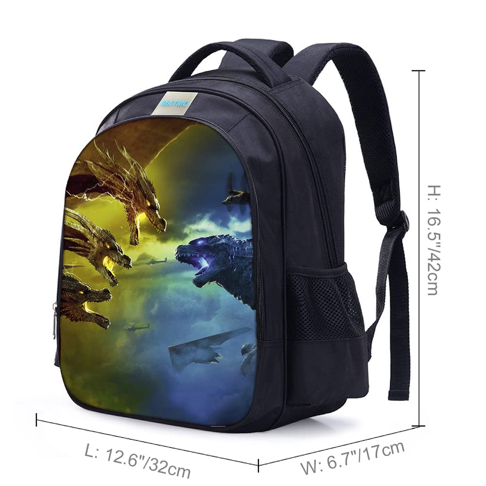 MATMO Dinosaur Backpack and Lunch Bag Set for Boys - School Backpack with Shoulder Bag & Pencil Case (3-Piece Set) - Perfect for School, Travel, and Outdoor Adventures