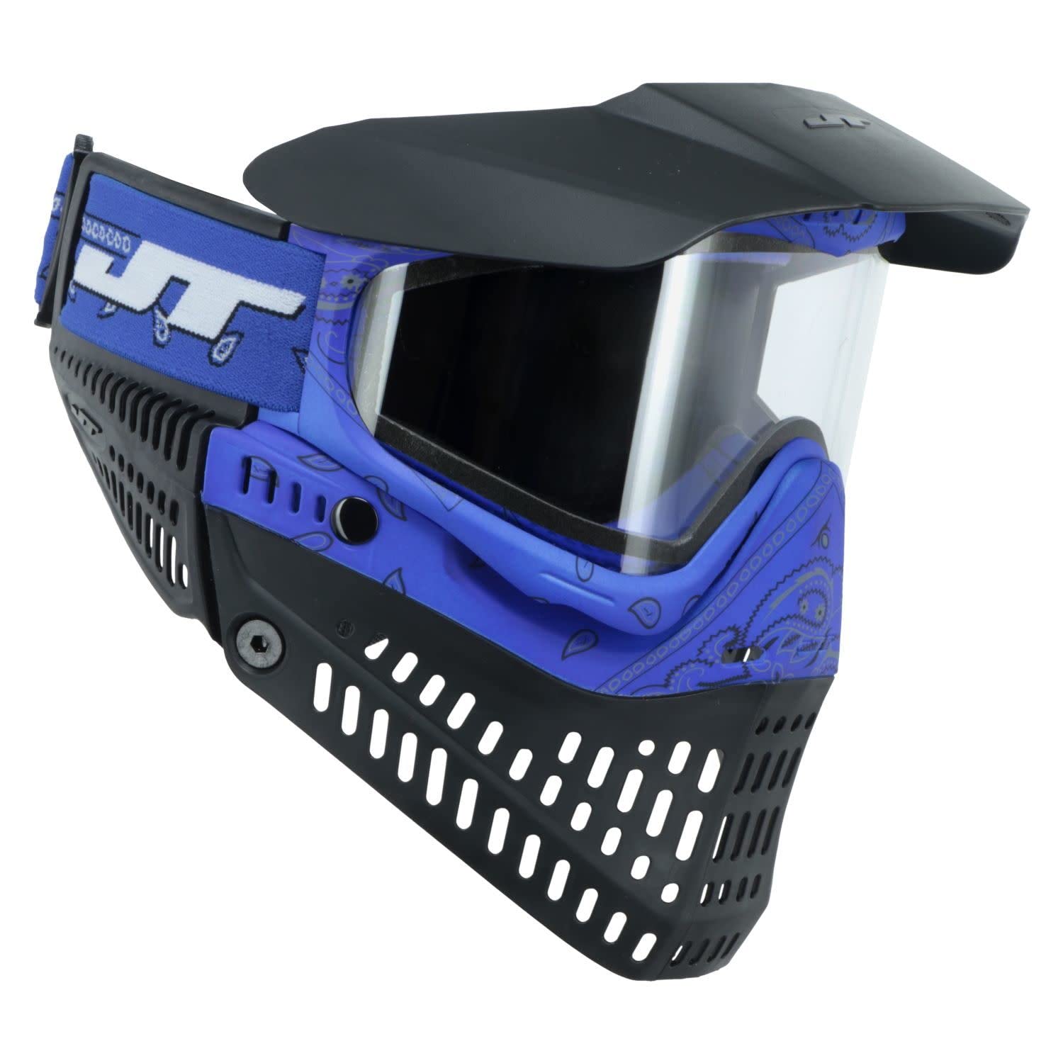 JT Proflex Goggles LE with Blue Bandana - Clear & Smoke Lenses Included for Paintball, Airsoft & Outdoor Sports Protection