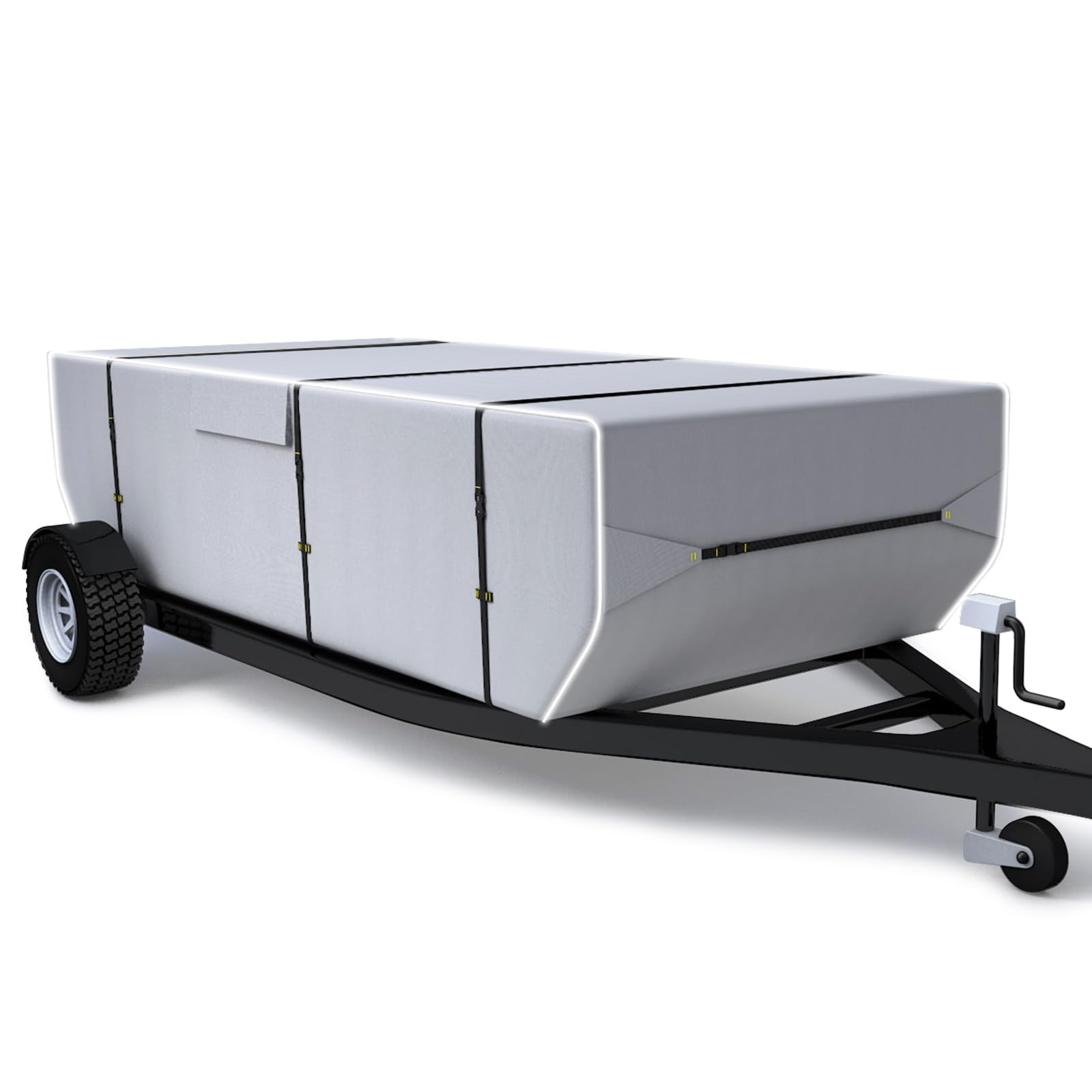 900D Waterproof Pop Up Camper Cover with Reflective Strips - Heavy Duty Tent Trailer Cover for 10'-12' RV Campers (Gray) - Perfect for Outdoor Camping, Travel & RV Storage Protection