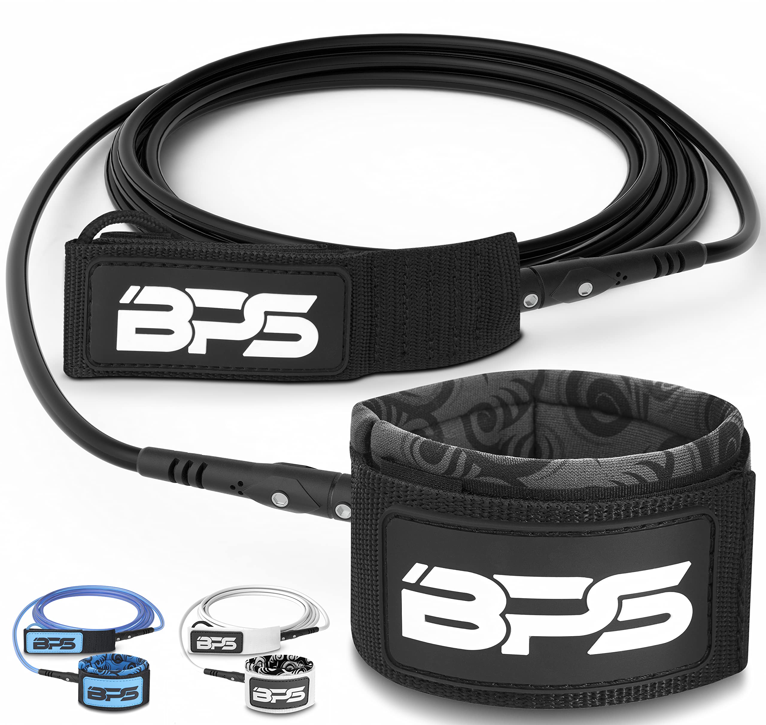 Premium BPS New Zealand 'Storm' Surfboard Leash - 7.2mm & 8mm Thickness Options, 6ft to 10ft Lengths (6/7/8/9/10ft) - Durable Leg Rope Strap Compatible with All Surfboards - Perfect for Big Wave Surfing, Reef Breaks & Competitive Surfing