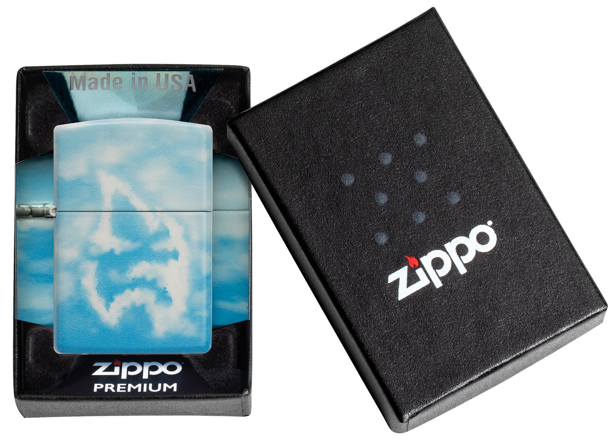 Zippo Lighter with Cloudy Sky Design - Windproof Refillable Metal Lighter for Outdoor Camping, Hiking & Everyday Carry (ECDC)