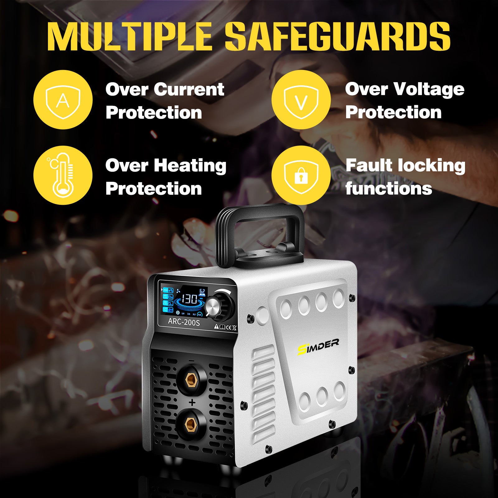 SSimder ARC 200S Stick Welder - 200 Amp Lift TIG/Stick 2-in-1 Welding Machine for Home DIY, Metal Fabrication & Auto Repair | Portable & Lightweight