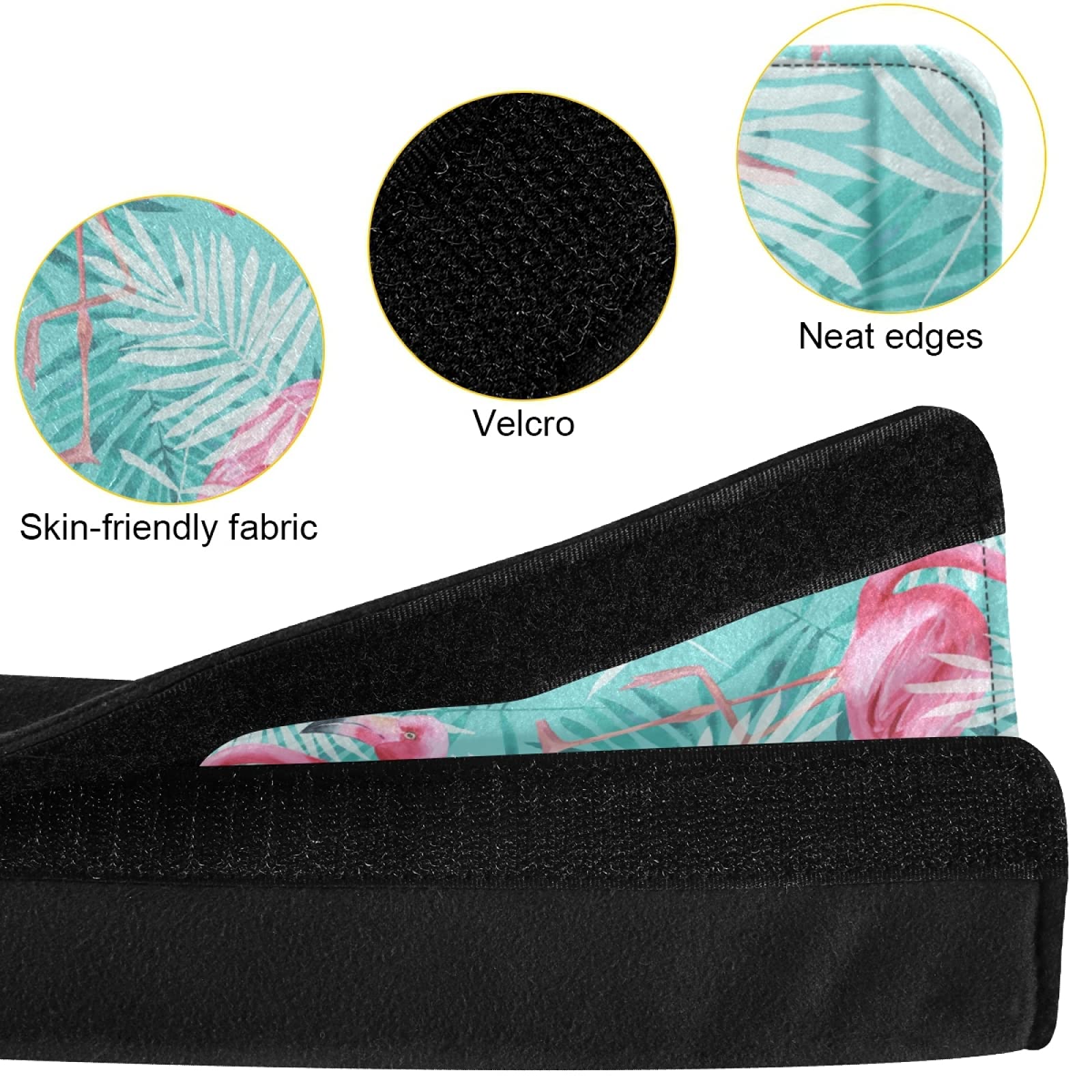 **Pink Flamingo Tropical Palm Leaves Adjustable Car Seat Belt Covers (2-Pack) – Universal Shoulder Strap Pads for Adults & Kids – Soft Comfort for Long Drives, Road Trips & Daily Commutes**