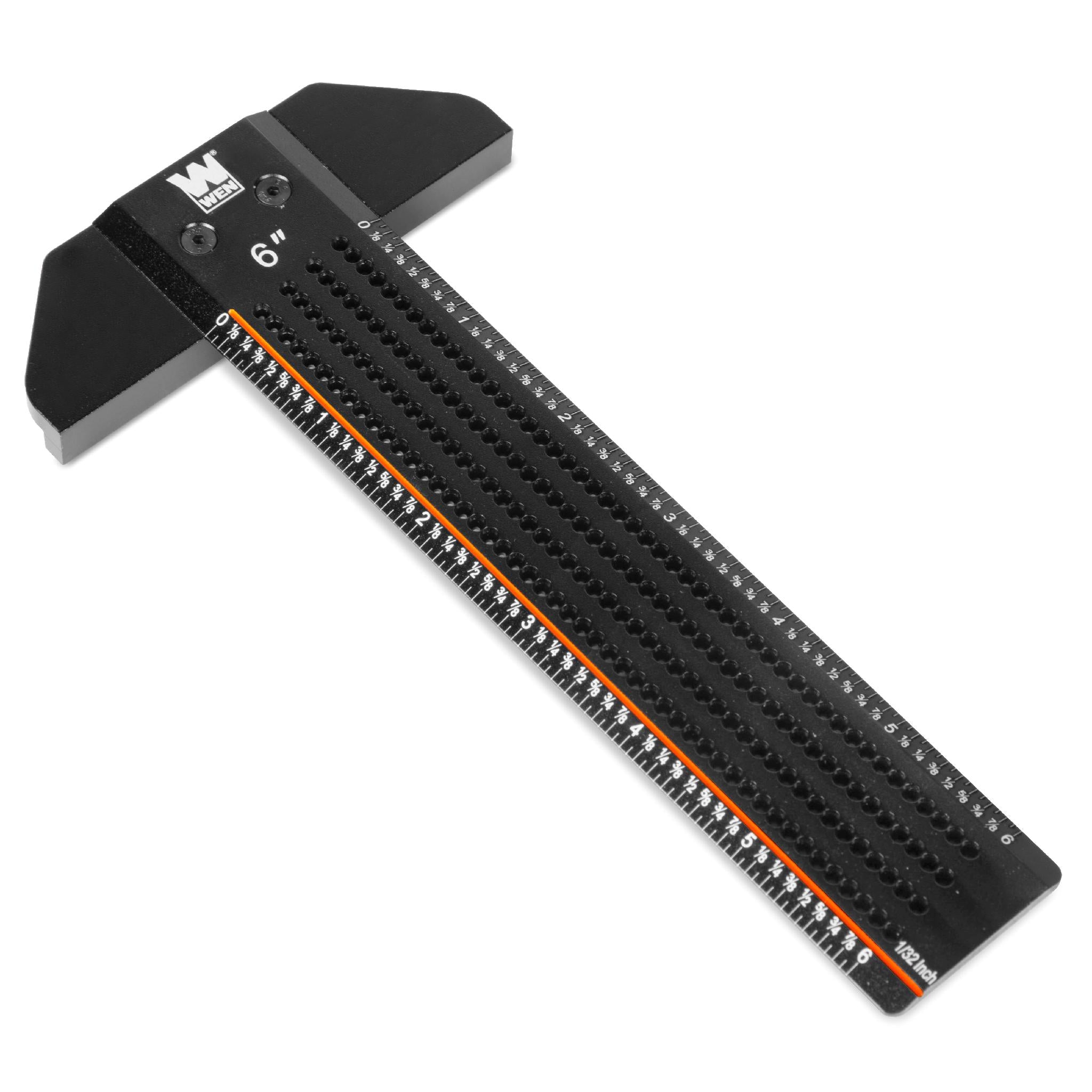 WEN ME806R 6-Inch T-Shaped Marking Ruler - Precision Measuring Tool for Woodworking, DIY Projects & Crafting - Perfect for Carpenters, Artists & Hobbyists