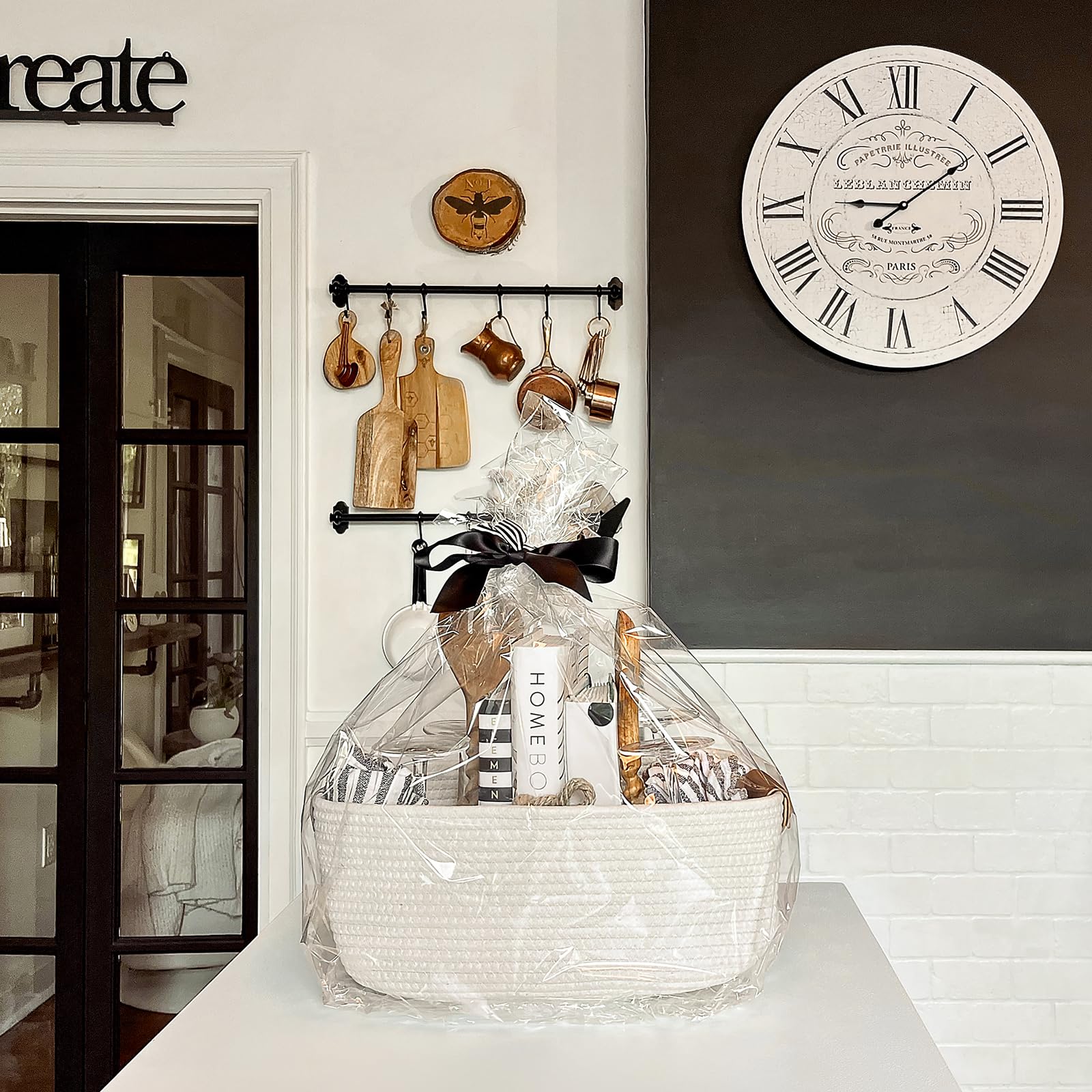 CHICVITA White Woven Storage Basket - Baby Gift Basket for Toys, Books & Towels, Rope Organizer for Nursery, Living Room & Bathroom Decor | Perfect for Baby Showers, Home Organization & Stylish Storage Solutions