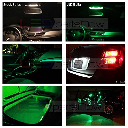 2003-2012 Honda Accord Interior LED Light Kit - 12pc Green LED Bulb Replacement Set for Dome, Map & Trunk Lights | Upgrade Car Interior Lighting for Better Visibility & Style