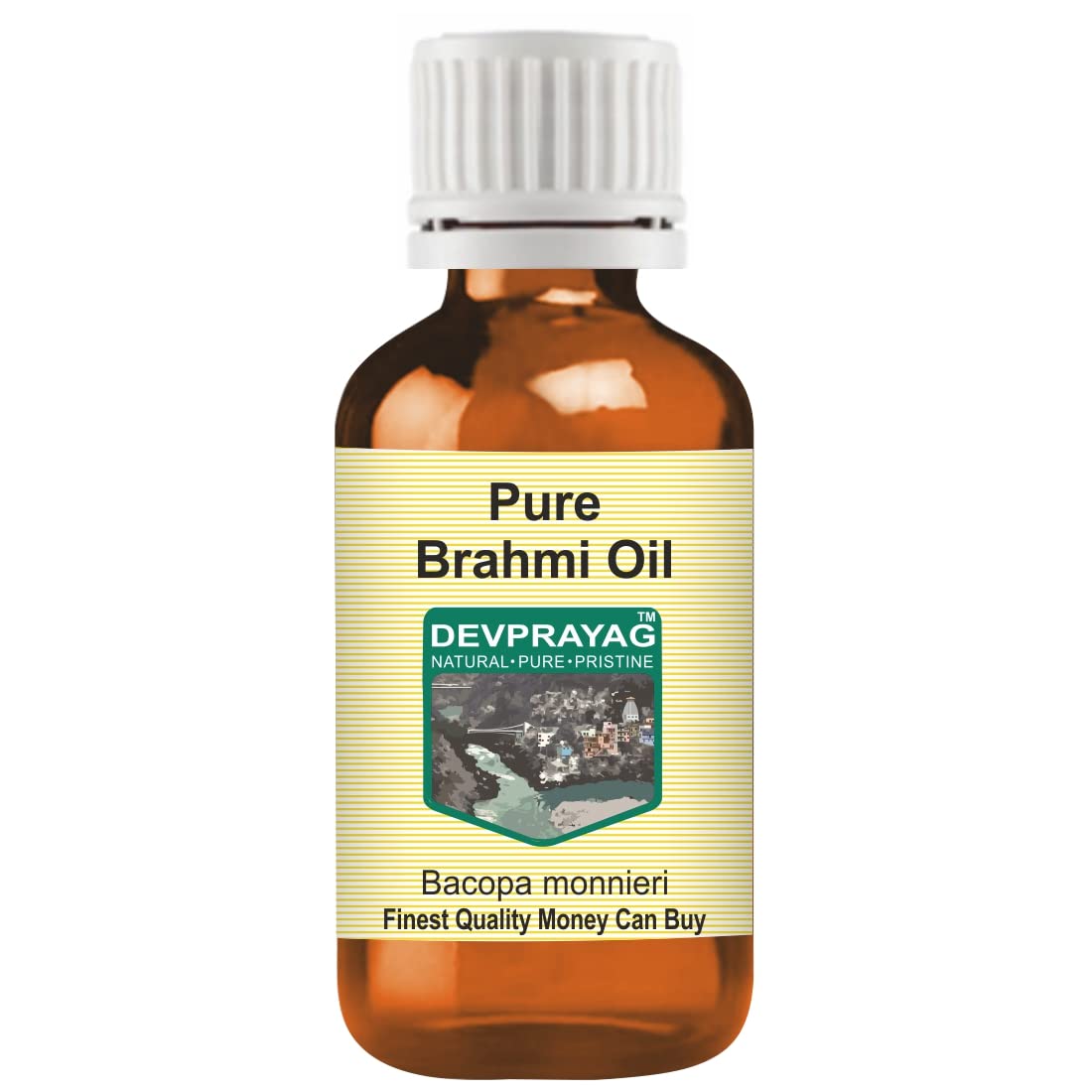 Pure Brahmi Oil (Bacopa Monnieri) - 100% Natural Therapeutic Grade Hair Growth Oil - 30ml Bottle for Stress Relief, Memory Boost & Scalp Care - Perfect for Ayurvedic Massage & Daily Hair Care Routine