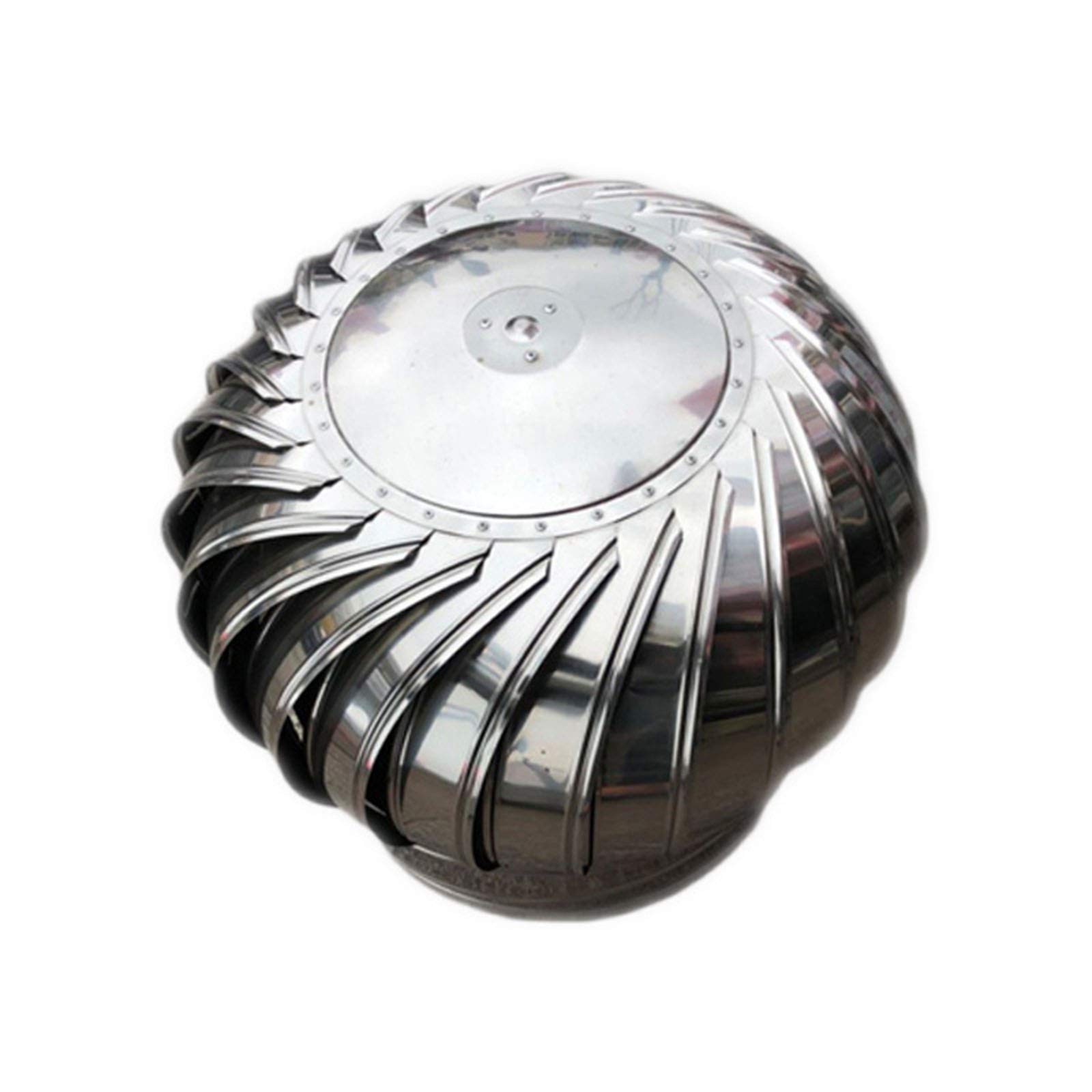 201 Stainless Steel Rotating Chimney Cowl Cap - Anti-Downdraught Vent Spinner with Clamp (200mm) Fits Most Standard Chimney Pots - Perfect for Home Roof Ventilation & Weather Protection