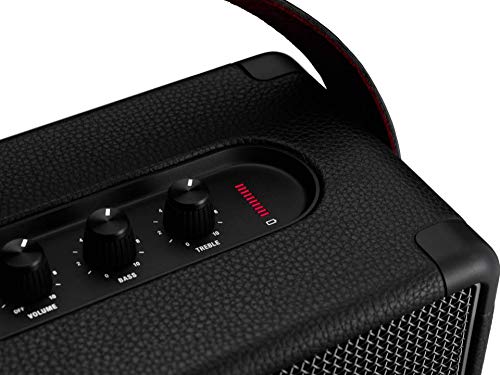 Marshall Kilburn II Portable Bluetooth Speaker - Wireless Outdoor Speaker with 20+ Hours Playtime, IPX2 Water Resistance, Bass & Treble Controls - Perfect for Travel, Beach, Camping & Home Use (Black, Model 1002634)