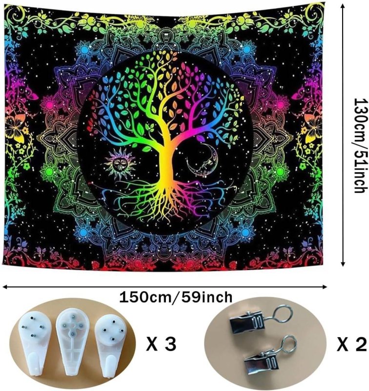 Rainbow Spiritual Tree - Handmade Boho Decor for Home, Office & Meditation | Perfect for Yoga Studios, Gift Shops & Spiritual Spaces
