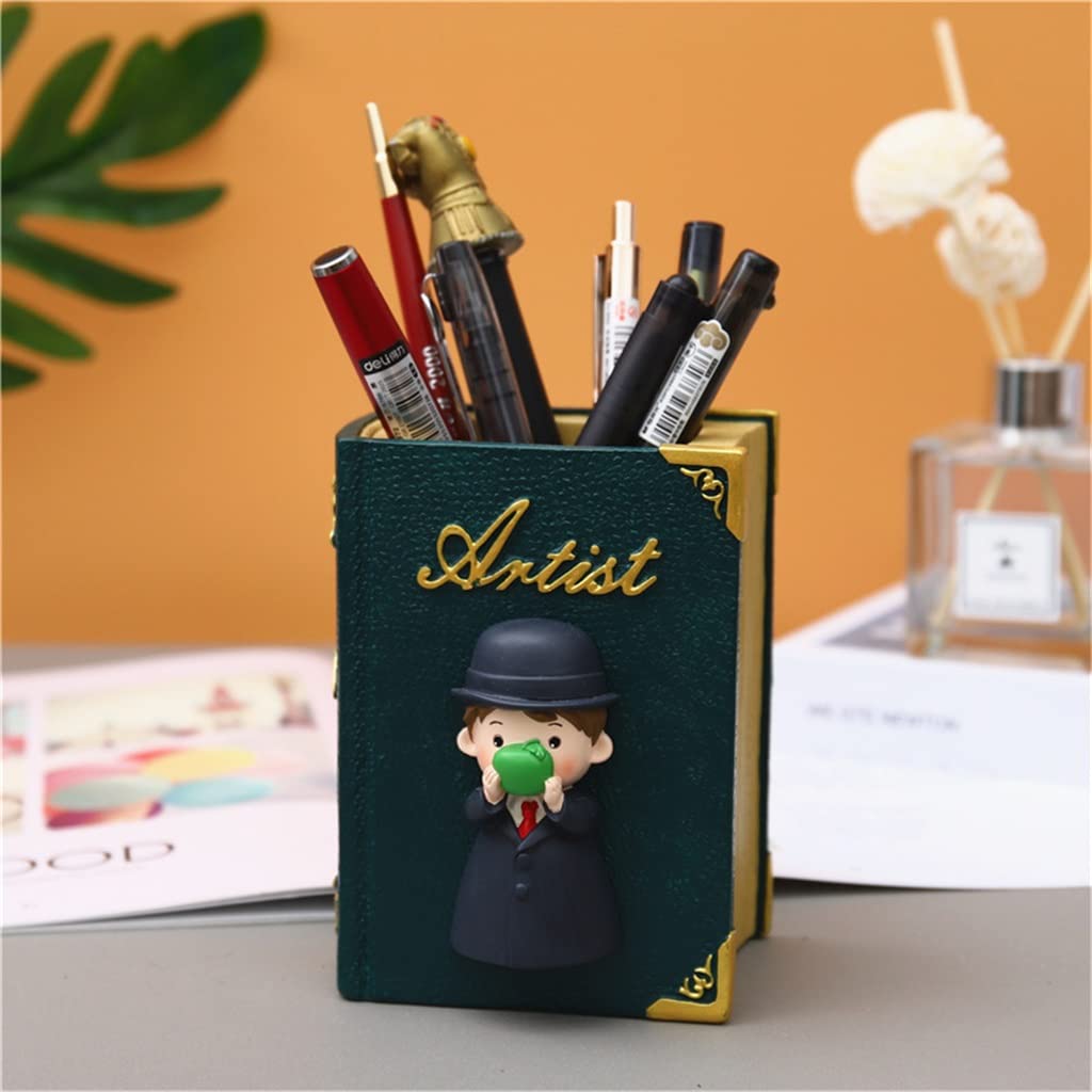 Creative Book Pen Holder Desk Organizer - Kawaii Stationery Accessories for Office & School (Color C, One Size) - Perfect for Desk Organization & Gift Giving