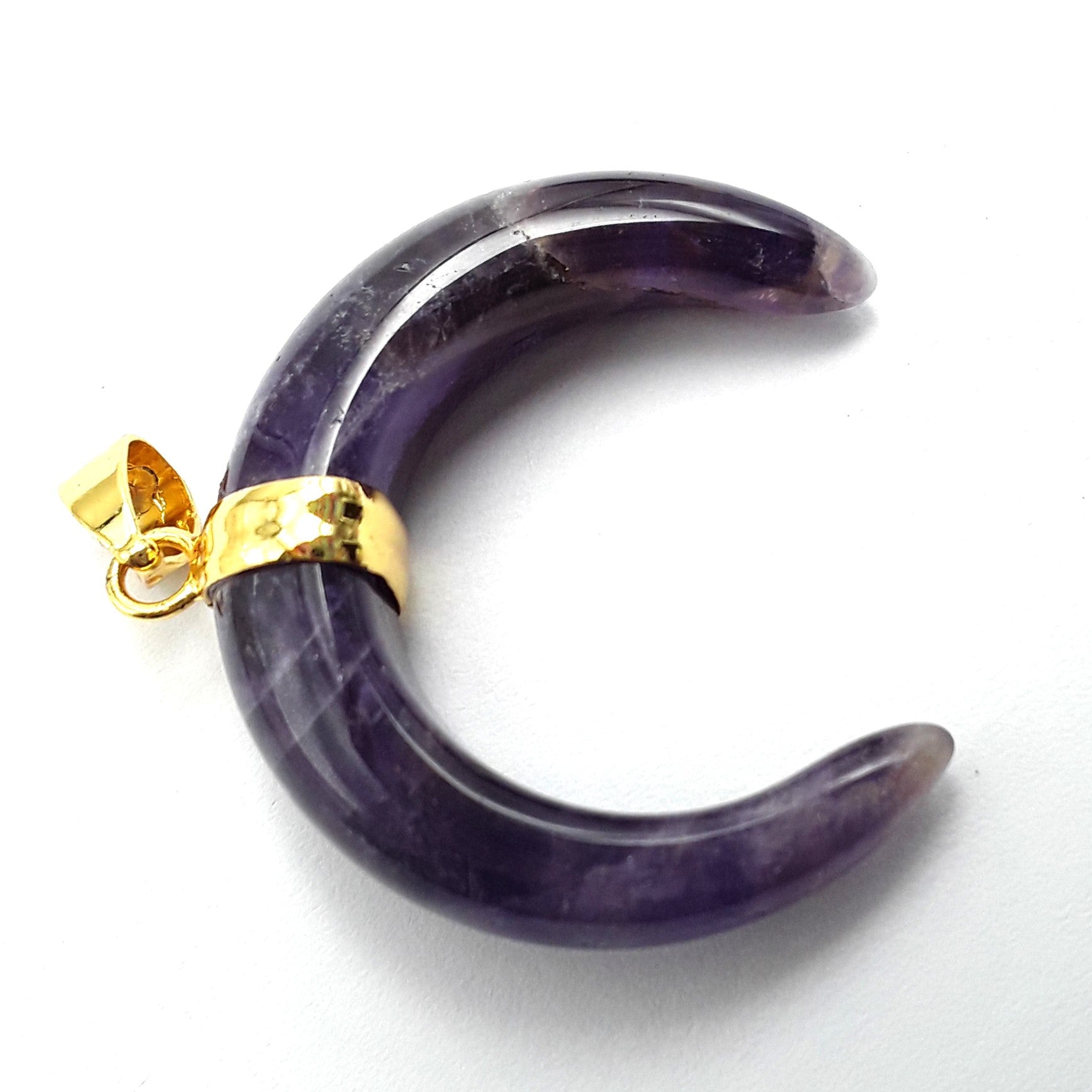 33x33mm Amethyst Crescent Moon Pendant Necklace - Elegant Purple Gemstone Jewelry for Women, Perfect for Daily Wear, Gift Giving & Spiritual Healing