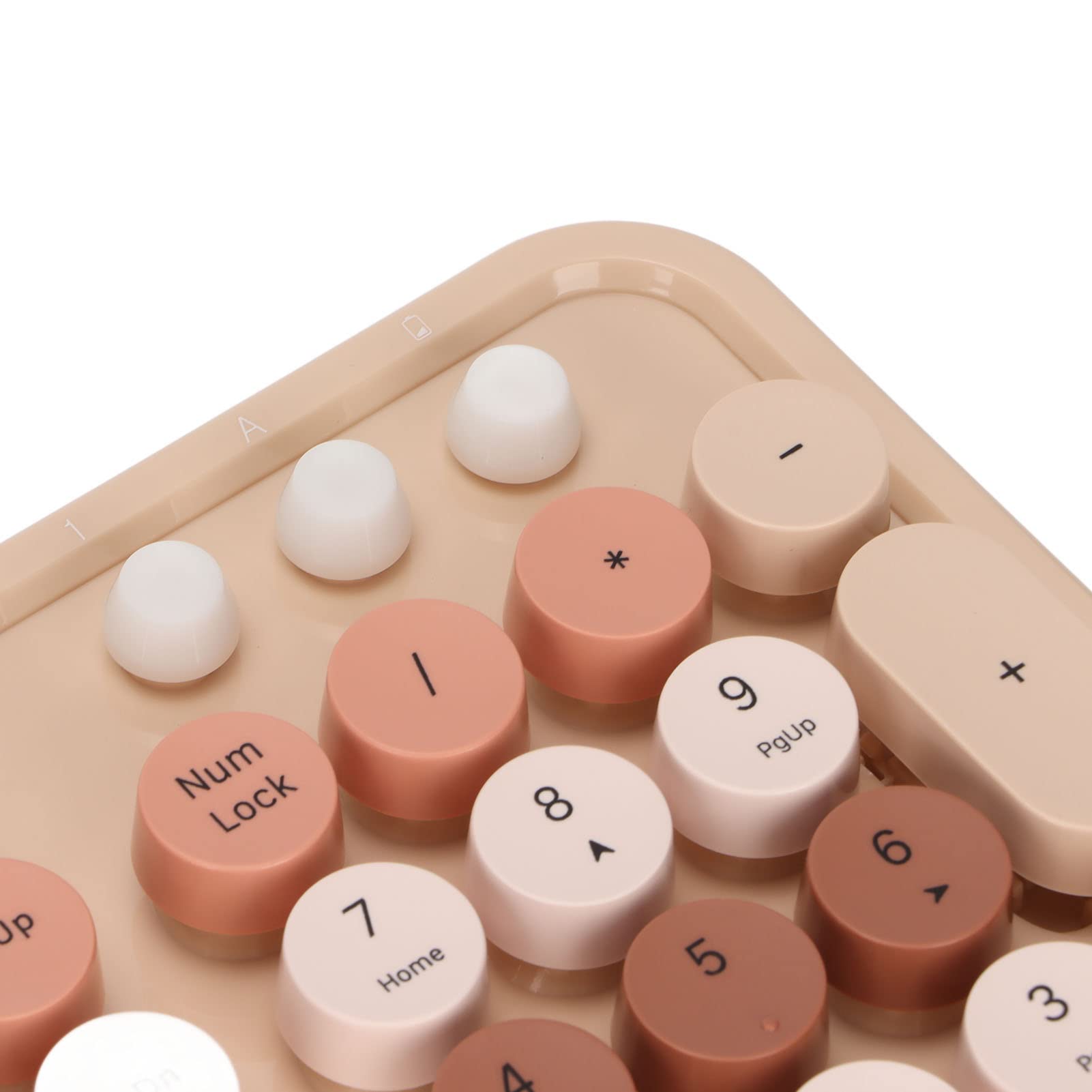 Retro Typewriter Keyboard & Mouse Combo - 104 Keys Ergonomic for Office, Gaming (Milk Tea)