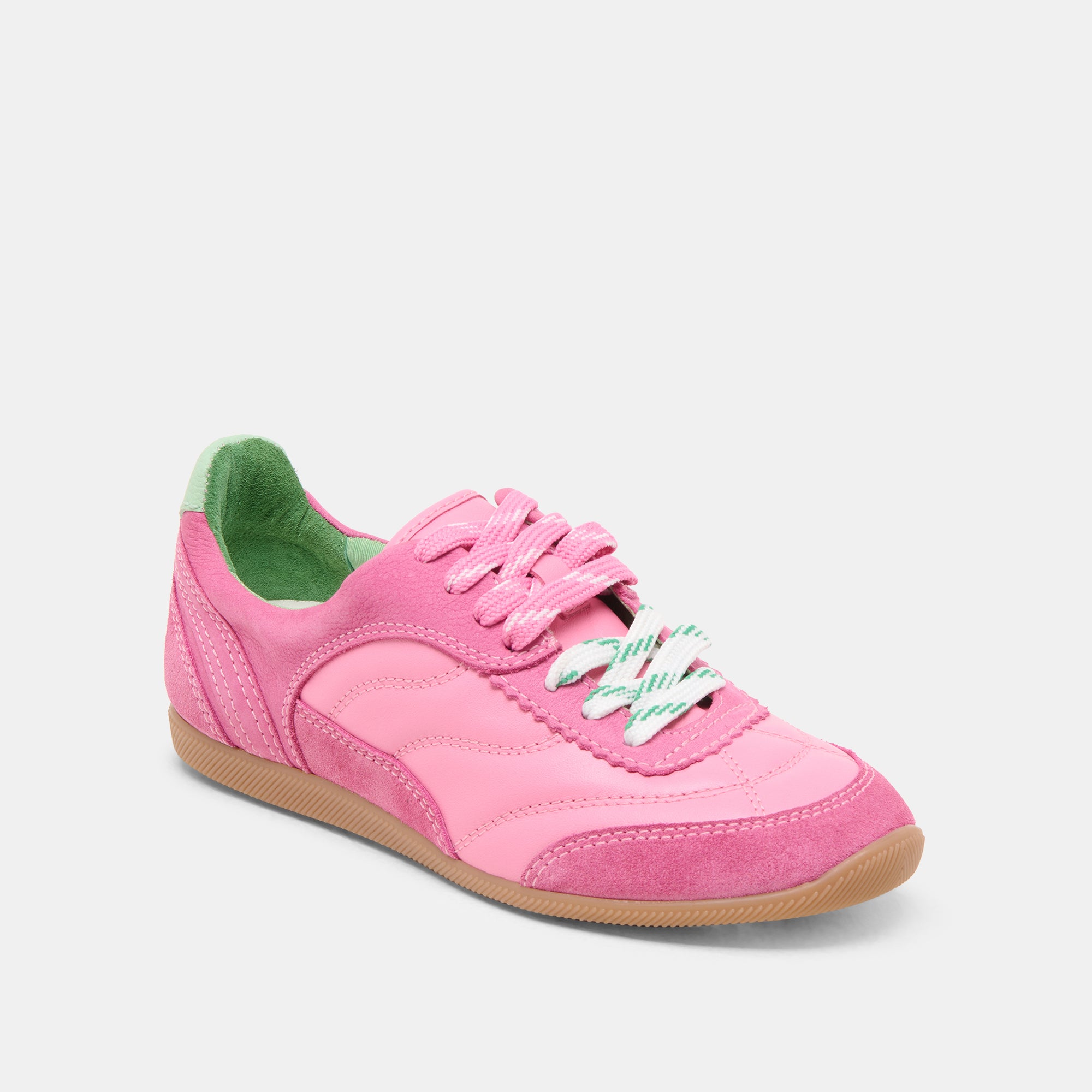 LAINI Women's Pink Multi-Color Leather Sneakers - Comfortable Casual Shoes for Walking, Running & Everyday Wear
