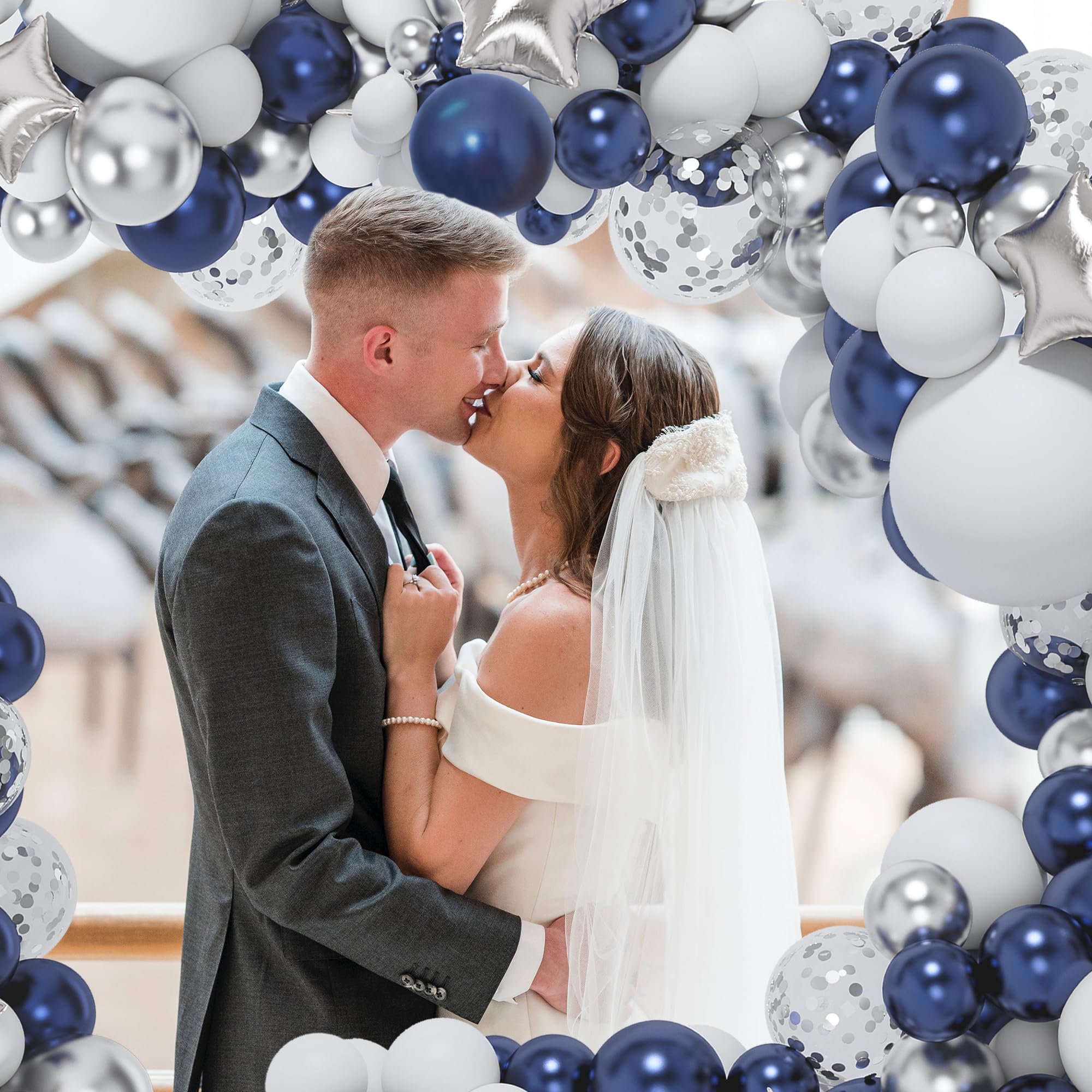 Navy Blue Balloon Garland Kit - 151pcs for Graduation & Party Decor