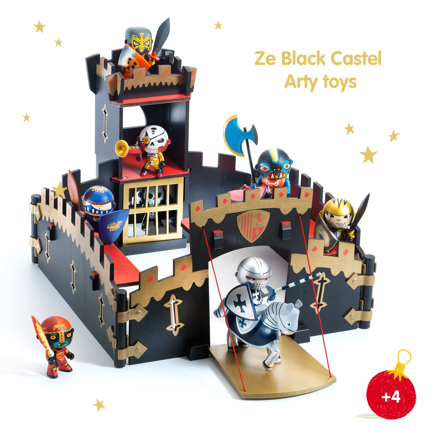 Djeco Arty Toys Black Castle - Creative Building Blocks for Kids | Pretend Play, Educational STEM Toy for Children's Imagination & Storytelling