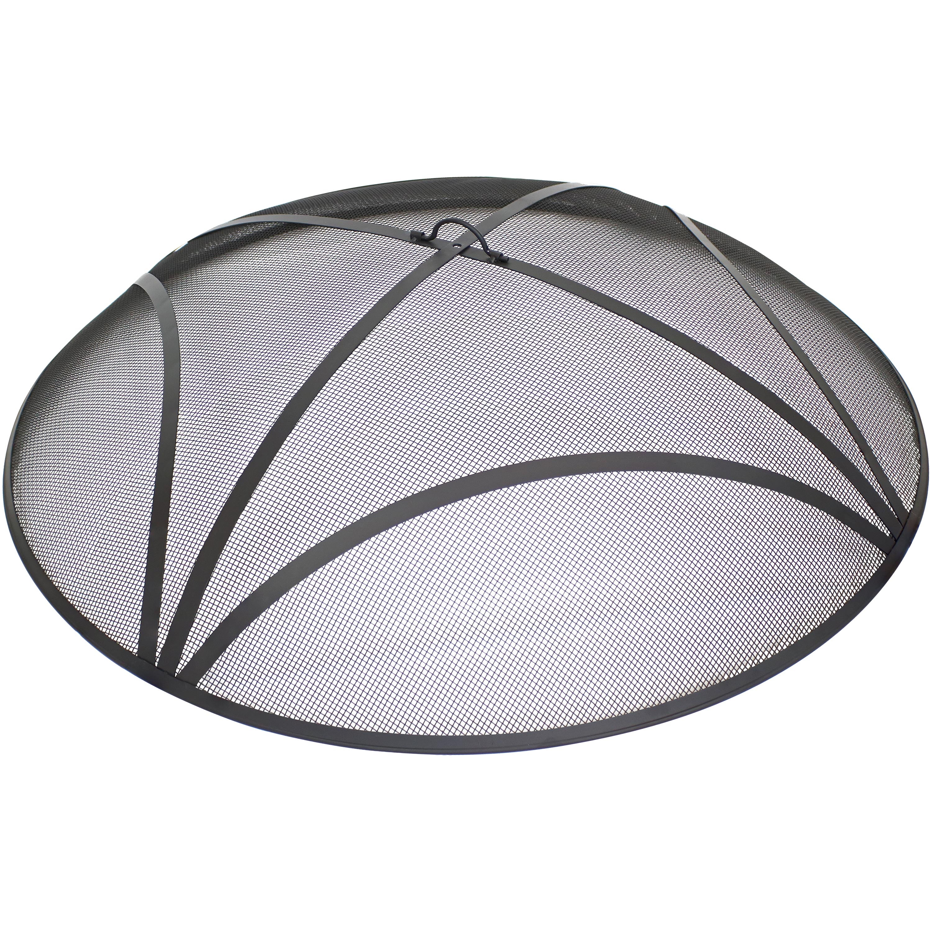 Sunnydaze 36-Inch Round Steel Fire Pit Spark Screen & Lid - Durable Outdoor Fire Pit Cover for Camping, Backyard, Patio, and Bonfire Safety