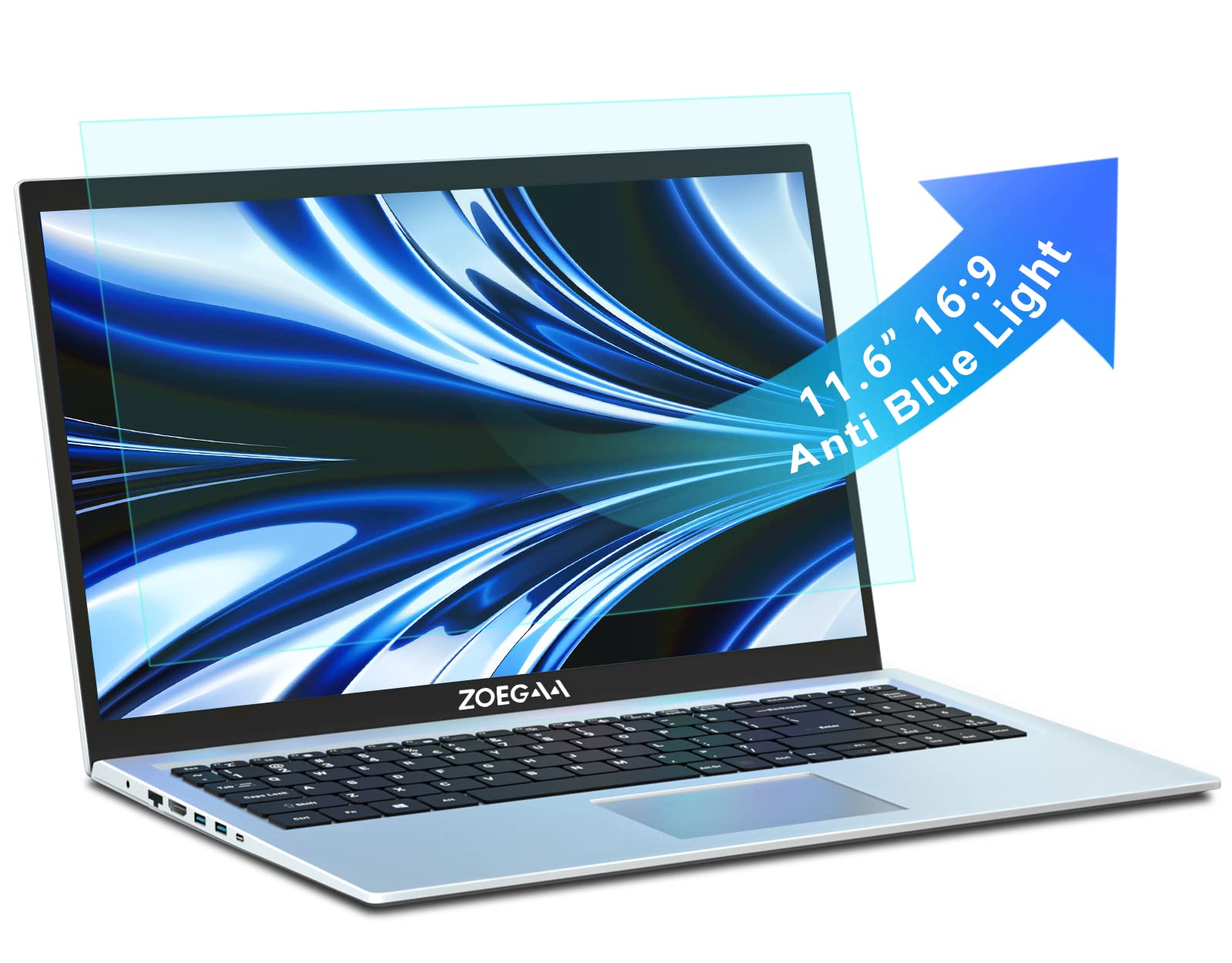 ZOEGAA 11.6 Inch Laptop Screen Protector - Anti Blue Light & Anti Glare Film for 16:9 Display Laptops - Perfect for Office Work, Gaming, and Eye Protection