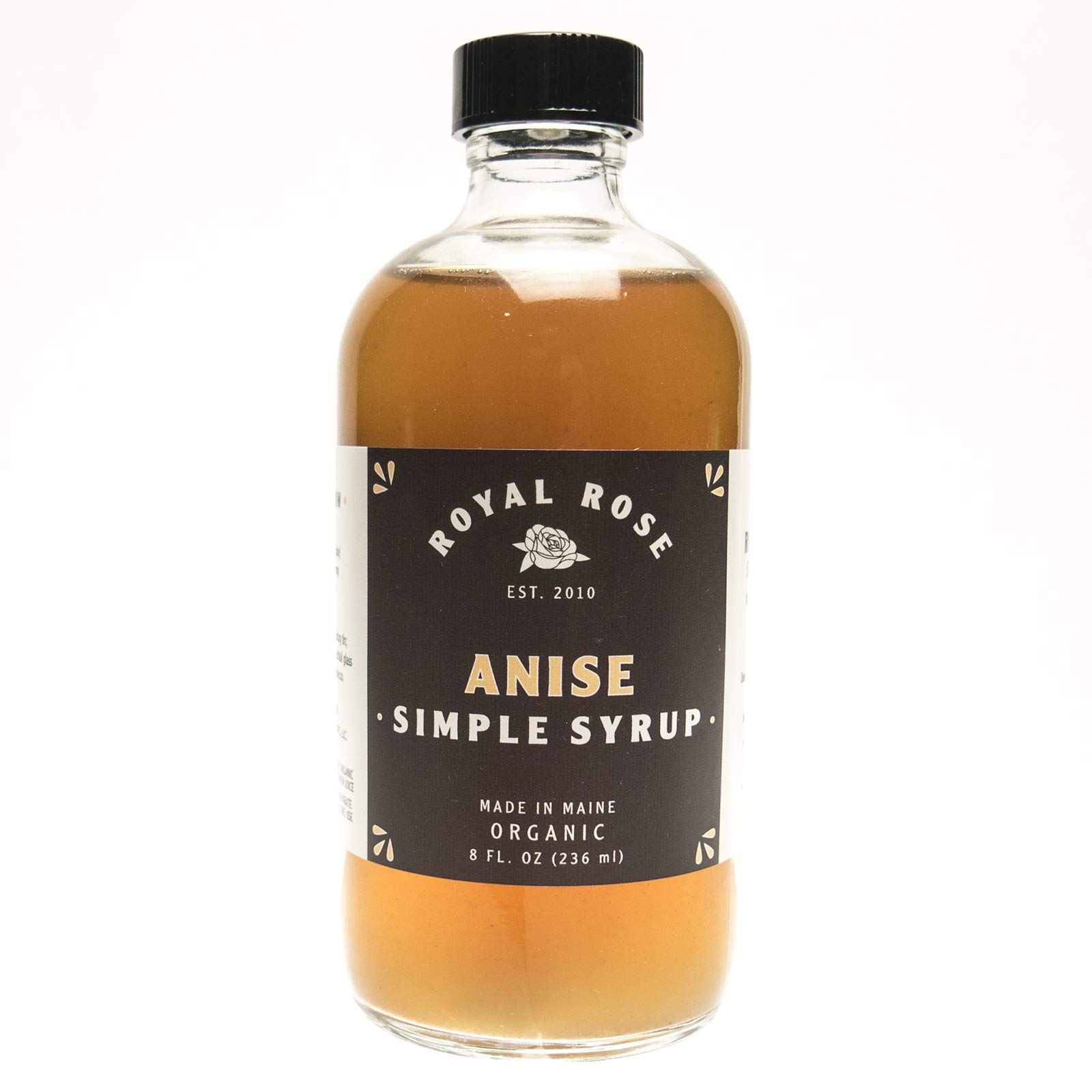 Royal Rose Organic Anise Simple Syrup - 8oz Bottle | Premium Cocktail Mixer for Drinks & Desserts | Perfect for Mojitos, Baking & Coffee Flavoring