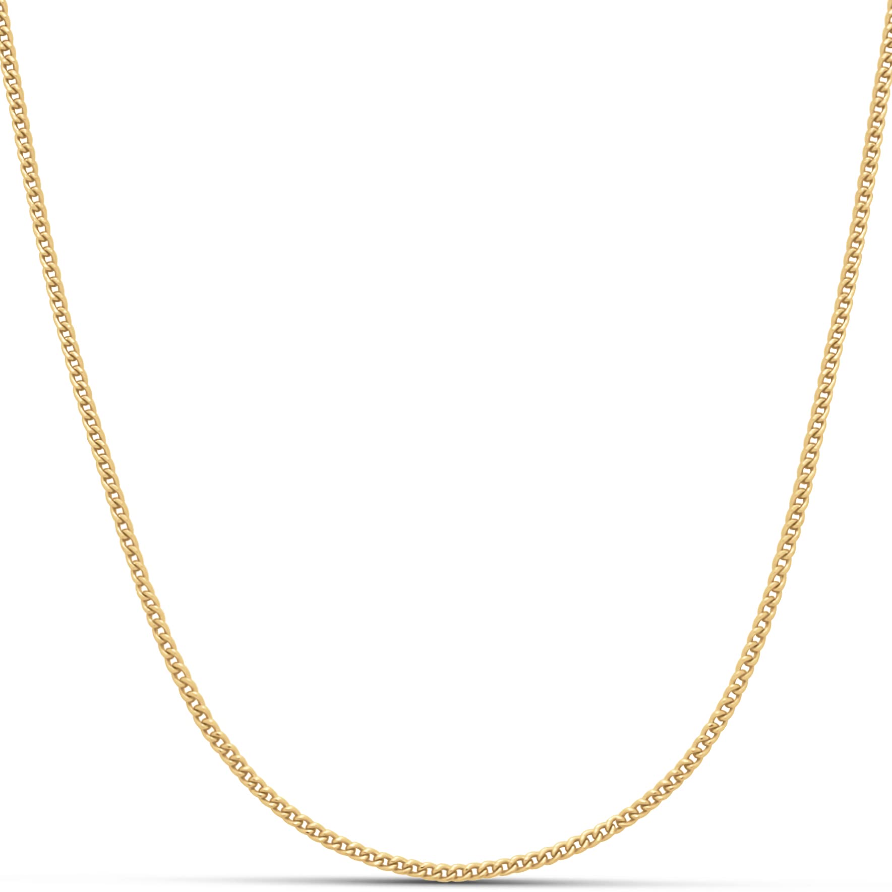 Amazon Essentials 14K Gold Plated Curb Chain Necklace for Women - Elegant Layering Piece for Everyday Wear, Date Night & Special Occasions