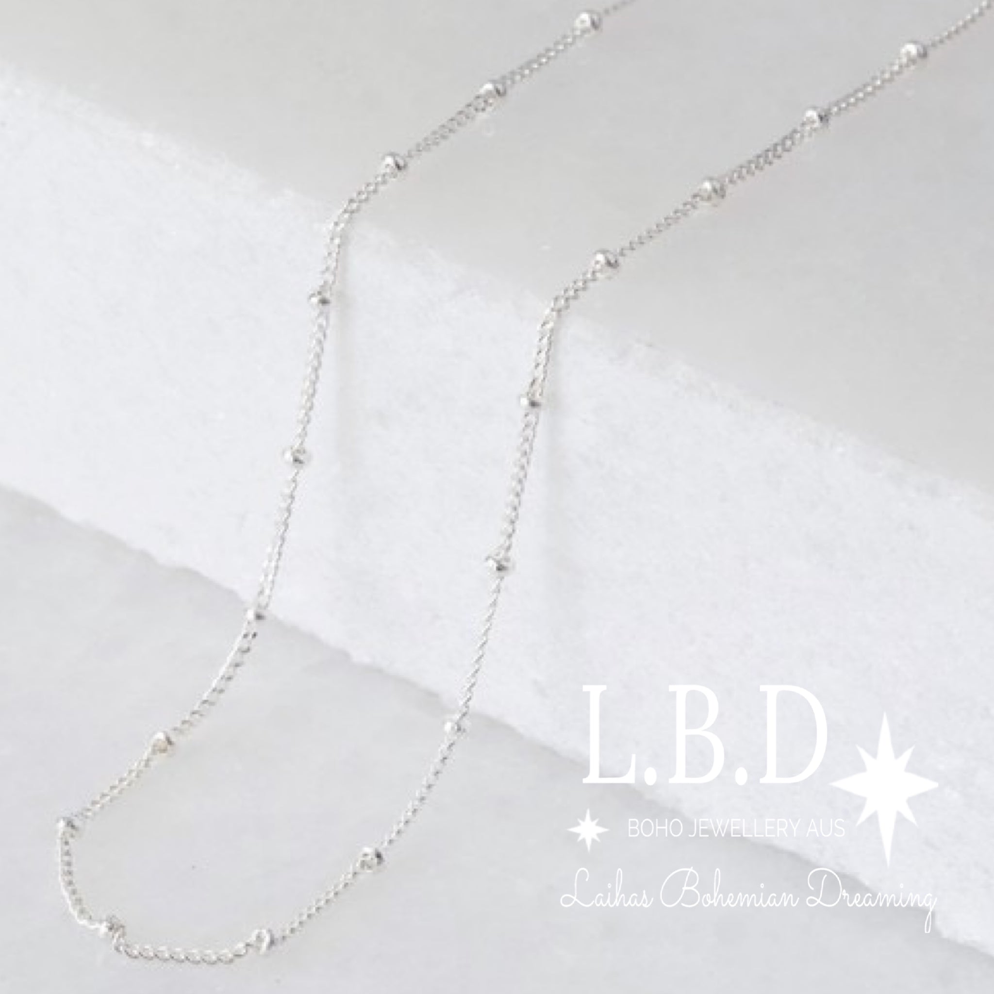 Laihas Sterling Silver Satellite Chain Necklace for Women - Dainty Layering Jewelry Gift for Birthday, Anniversary & Everyday Wear