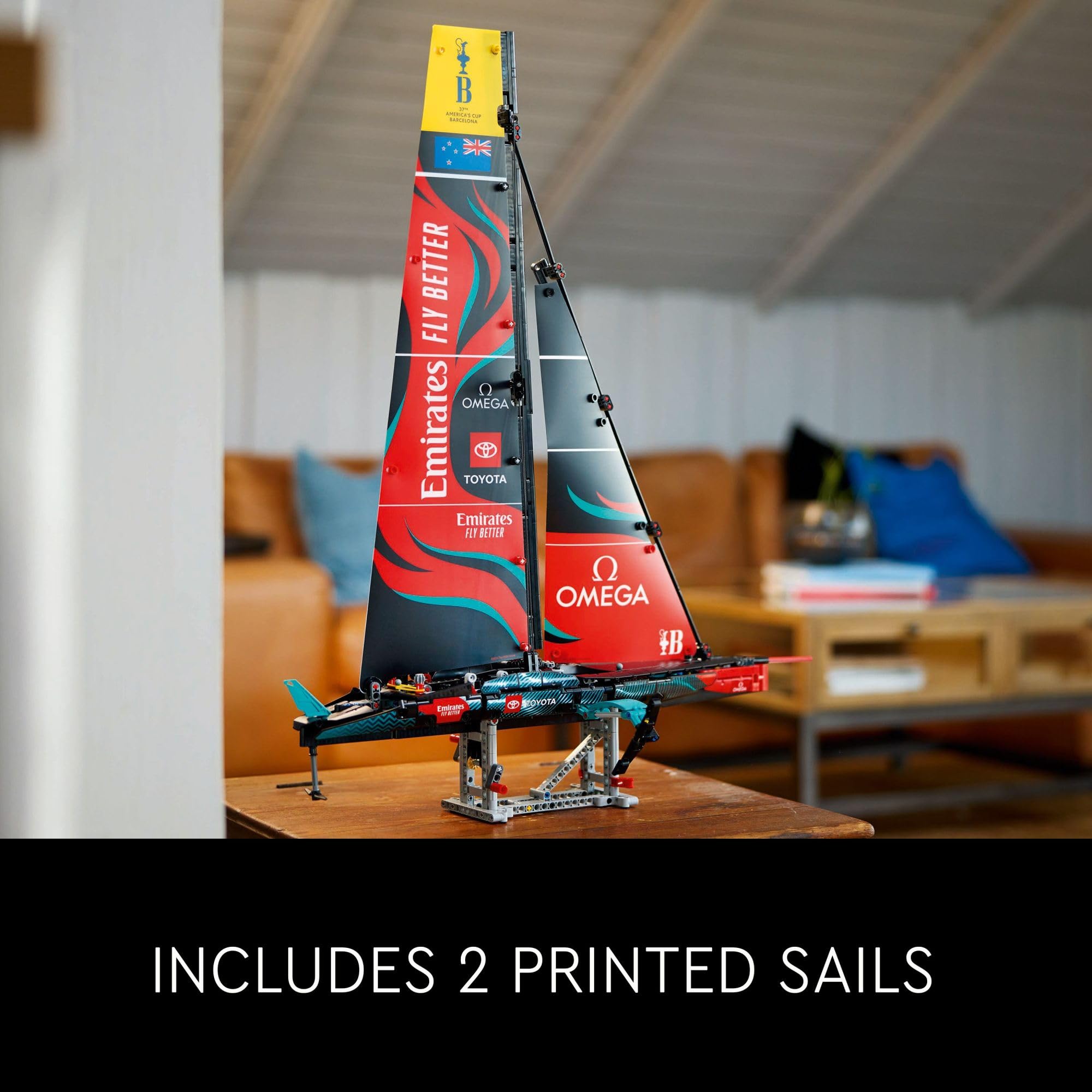 LEGO Technic Emirates Team New Zealand AC75 Yacht Building Set 1367 Pieces - Model Racing Boat for Adults & Teens, Perfect DIY Sailing Gift for Creative Hobbyists & Collectors - Build & Display for Home Office Decor (Set 42174)