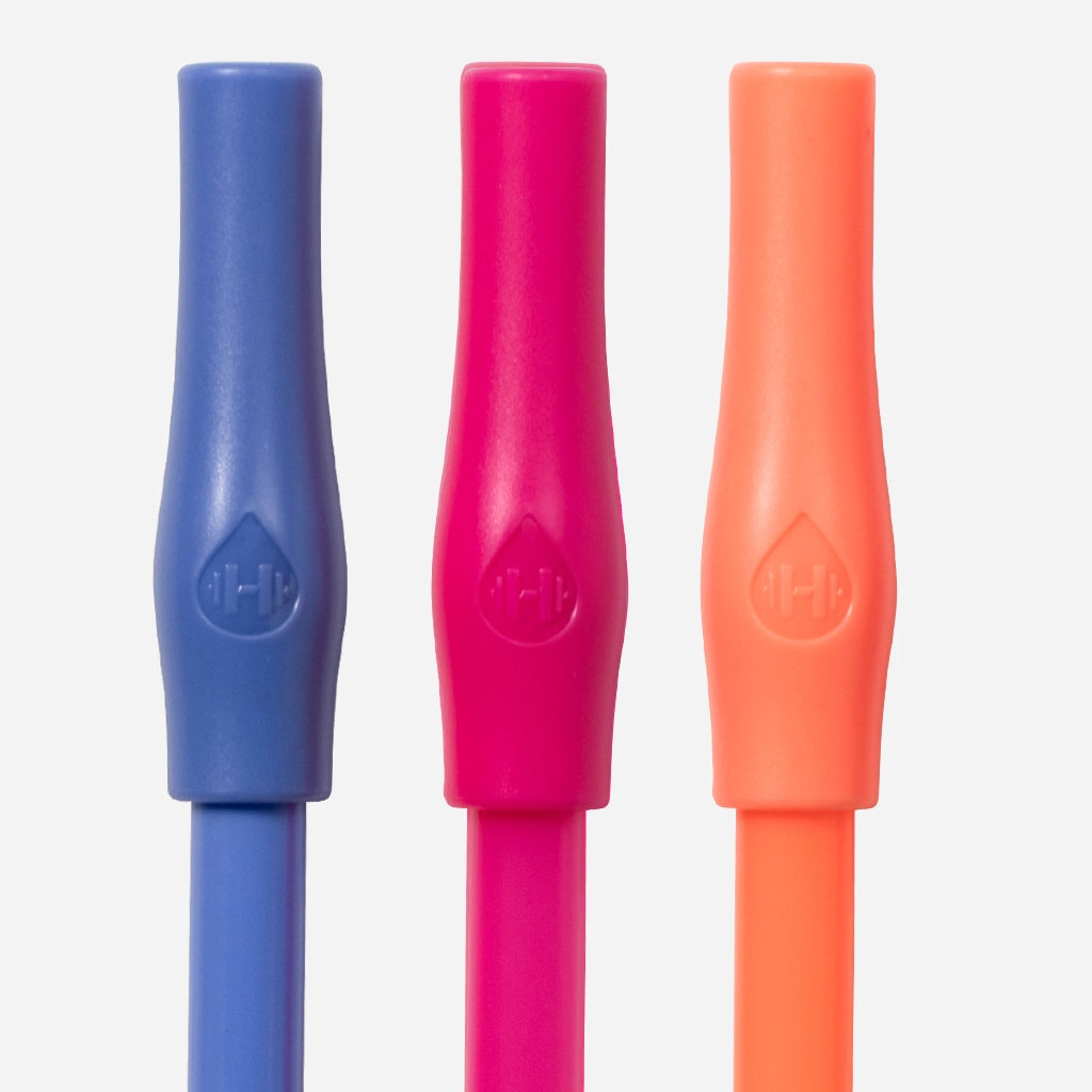Neon 3-Pack Reusable Plastic Drinking Straws - Colorful Eco-Friendly Straws for Smoothies, Cocktails & Iced Coffee - BPA-Free Party & Home Use