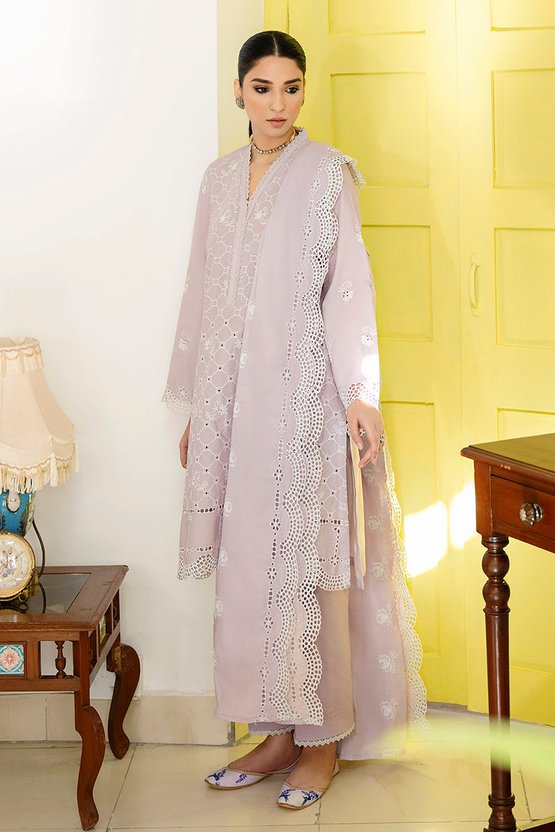 LAVENDER BUD 3PC EMBROIDERED LAWN SUIT - Floral Summer Outfit for Women | Perfect for Weddings, Parties & Casual Wear