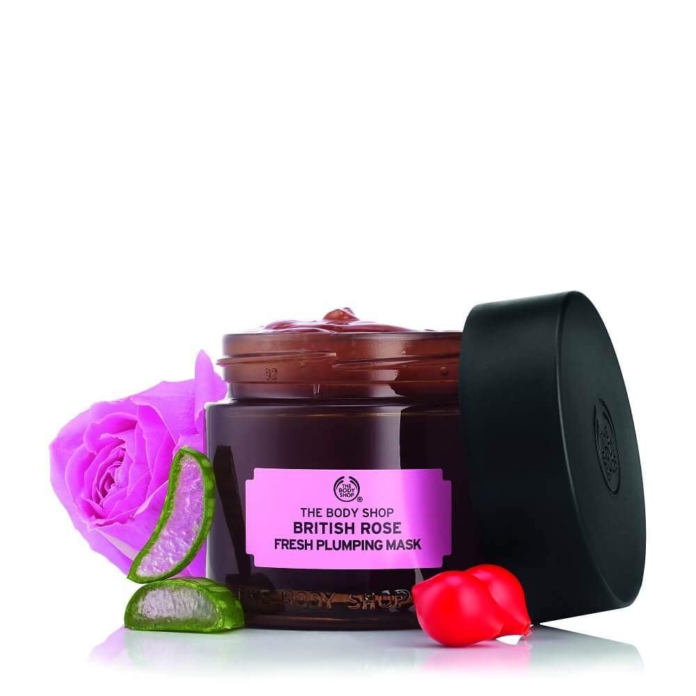 The Body Shop British Rose Fresh Plumping Mask - Hydrating & Revitalizing Face Mask for Dry Skin, Perfect for Nighttime Skincare Routine & Self-Care Moments