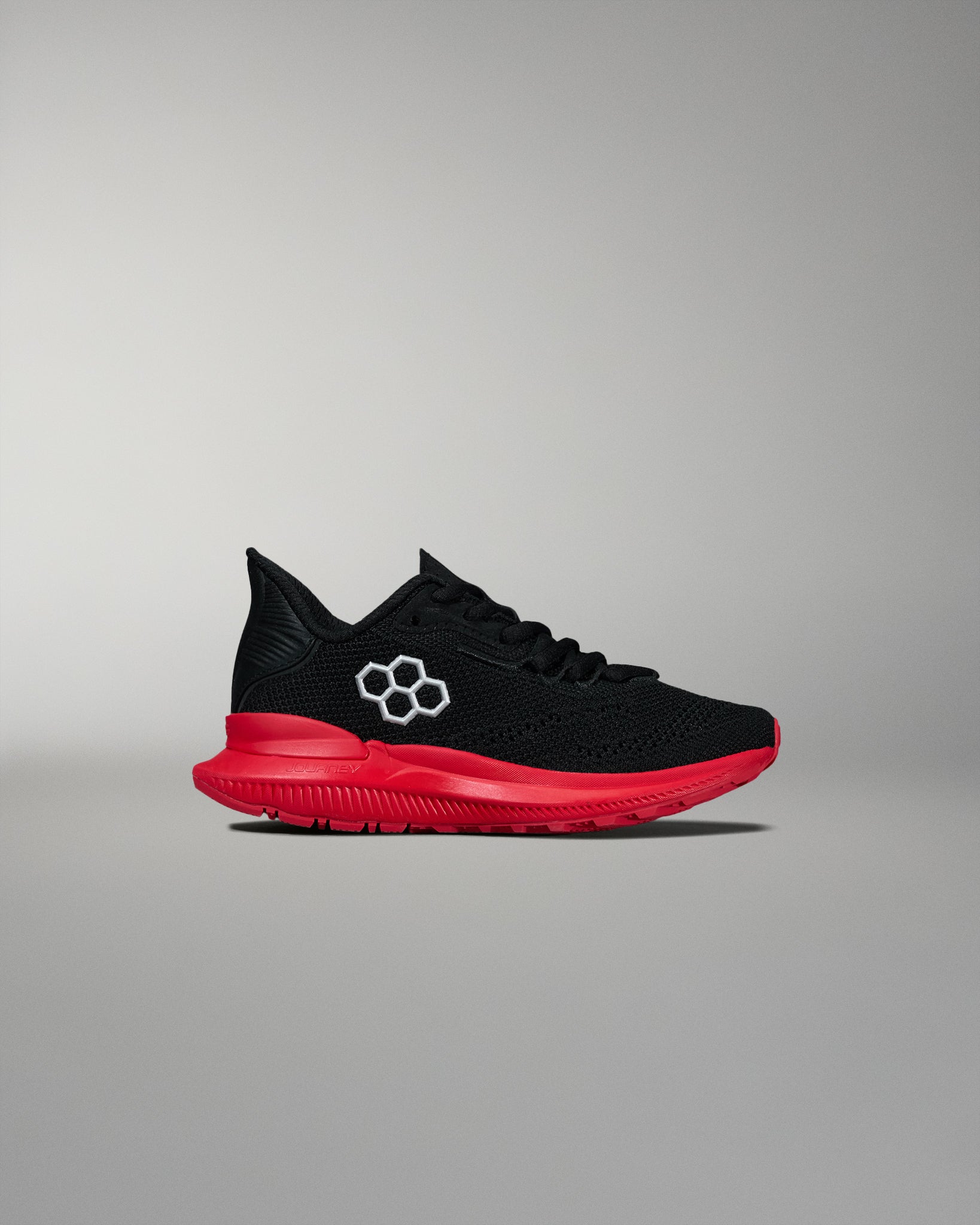 RUDIS Journey Knit Youth Training Shoes for Kids - Lightweight & Breathable Black/Red Sneakers - Perfect for Running, Gym, and Sports Activities