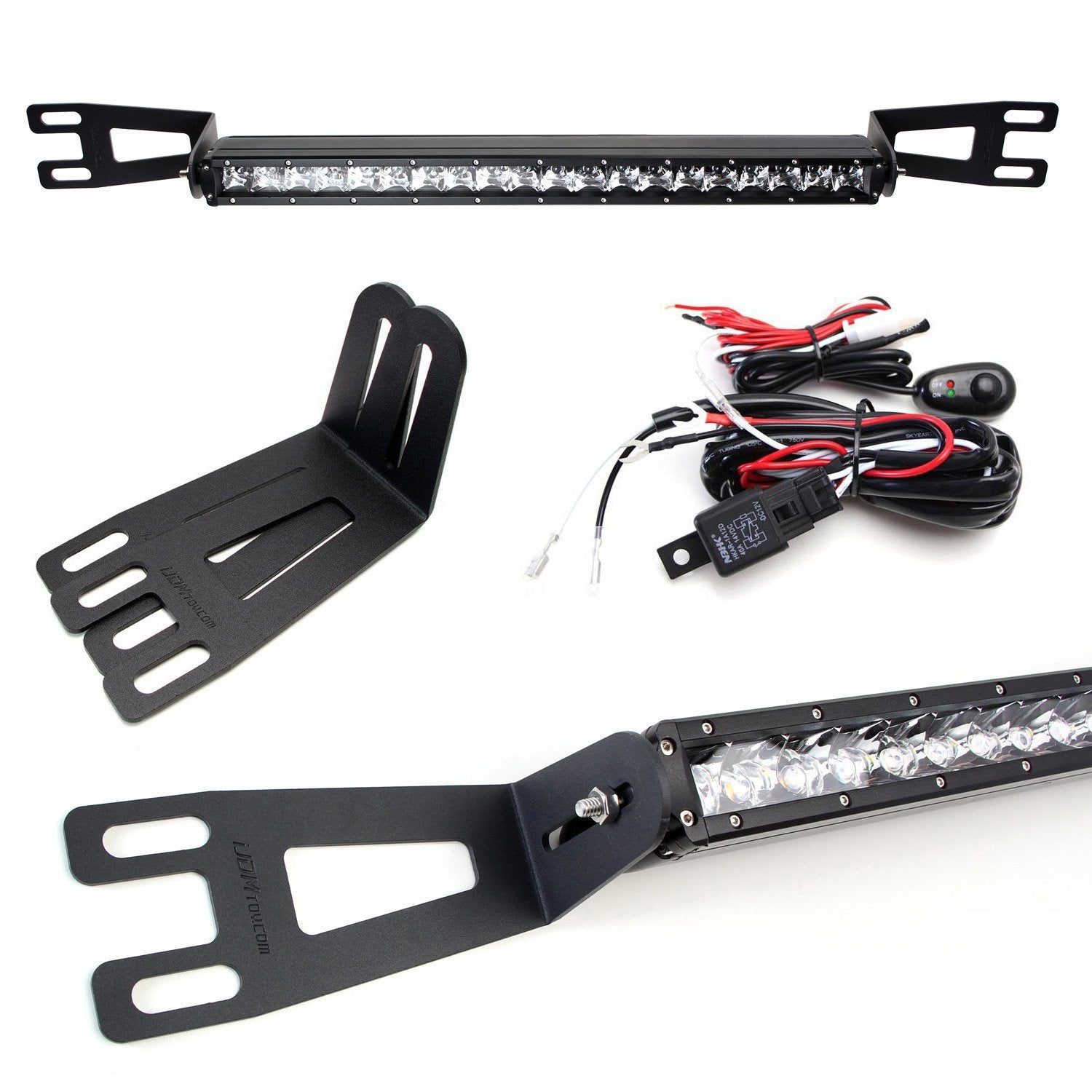 100W 20-Inch LED Light Bar with Bumper Mounting Bracket & Wiring Harness - Compatible with 2003-2018 Dodge RAM 2500 3500 Pickup Trucks - Perfect for Off-Roading, Night Driving, and Work Site Lighting